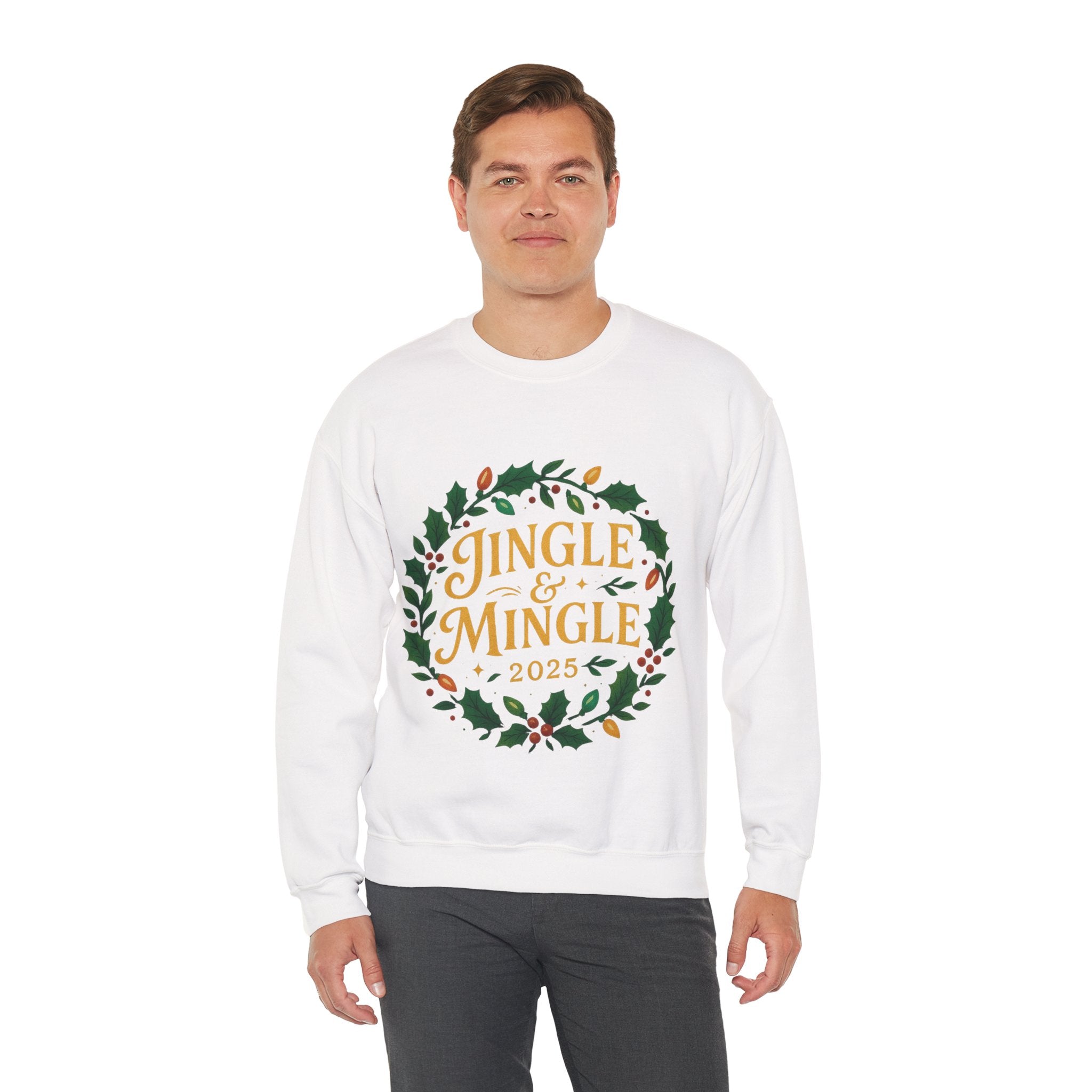 Jingle & Mingle Crewneck Sweatshirt - Cozy Holiday Apparel, Unisex Christmas Gift, Winter Fashion, Festive Sweater, Seasonal Style
