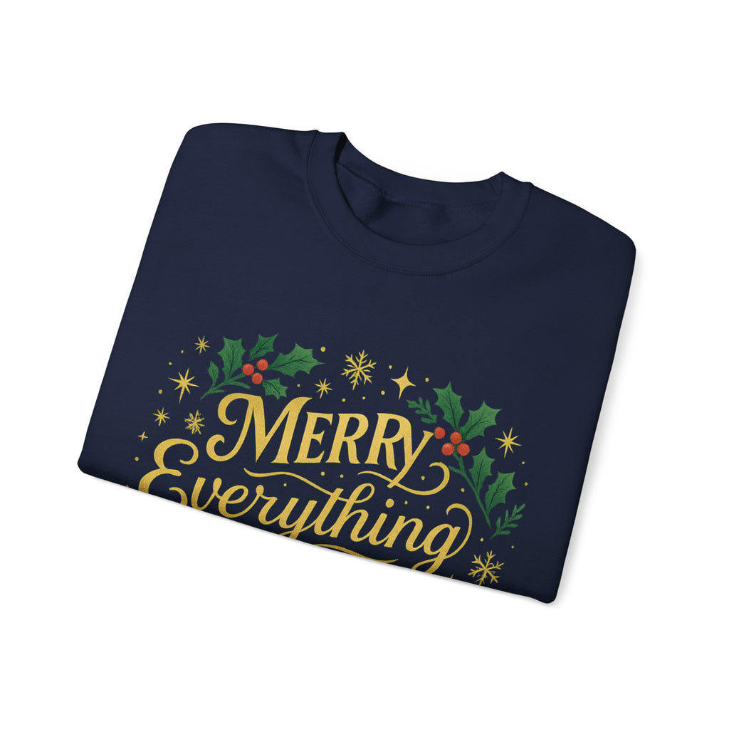 Merry Everything Crewneck Sweatshirt, Christmas Gift, Holiday Apparel, Unisex Sweater, Cozy Winter Wear