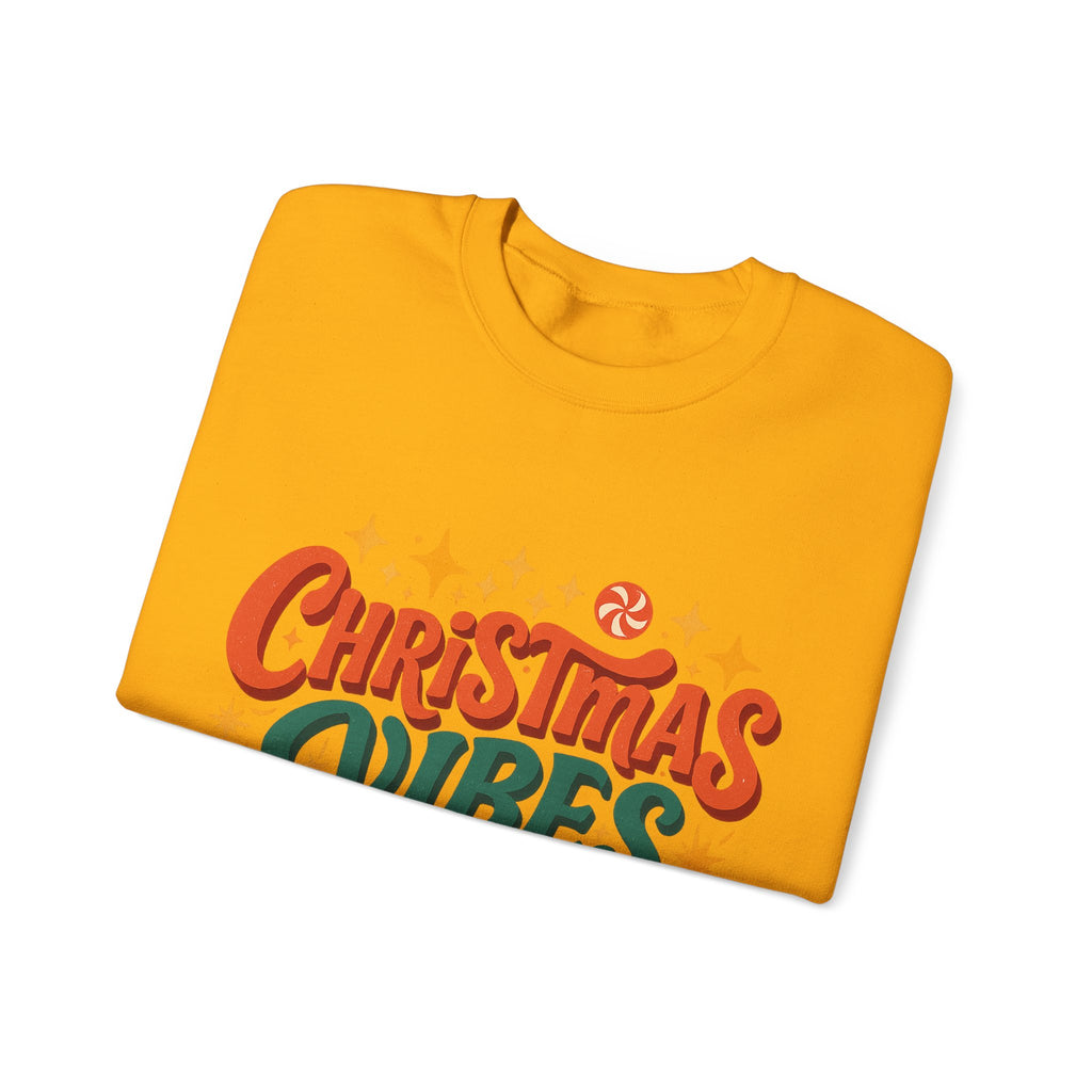 Christmas Vibes Crewneck Sweatshirt | Holiday Sweatshirt, Cozy Gift, Xmas Apparel, Festive Fashion, Comfortable Sweater