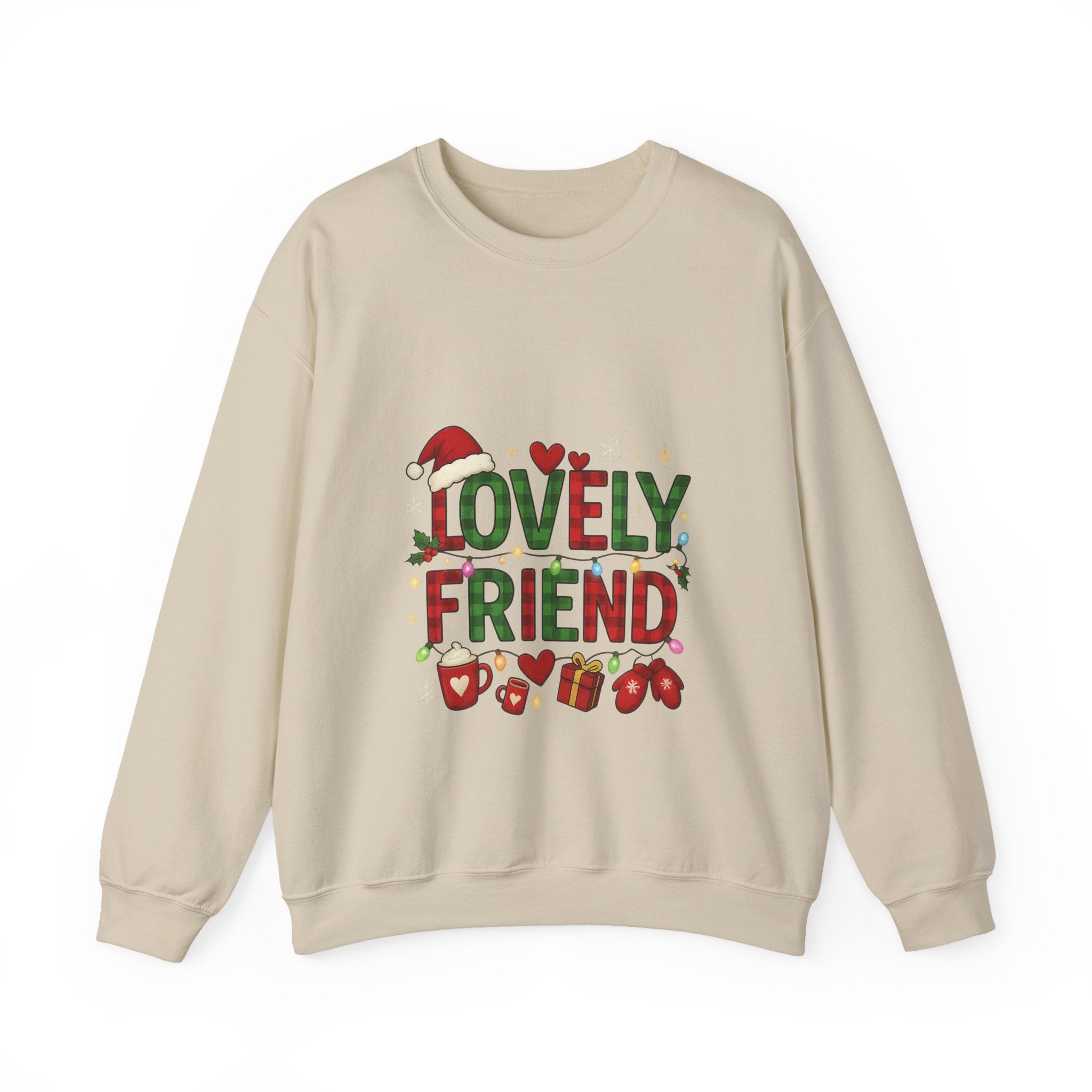 Festive Friendship Sweatshirt, Cozy Gift for Friends, Holiday Crewneck, Unisex Sweater, Christmas Apparel, Cute Gift Idea