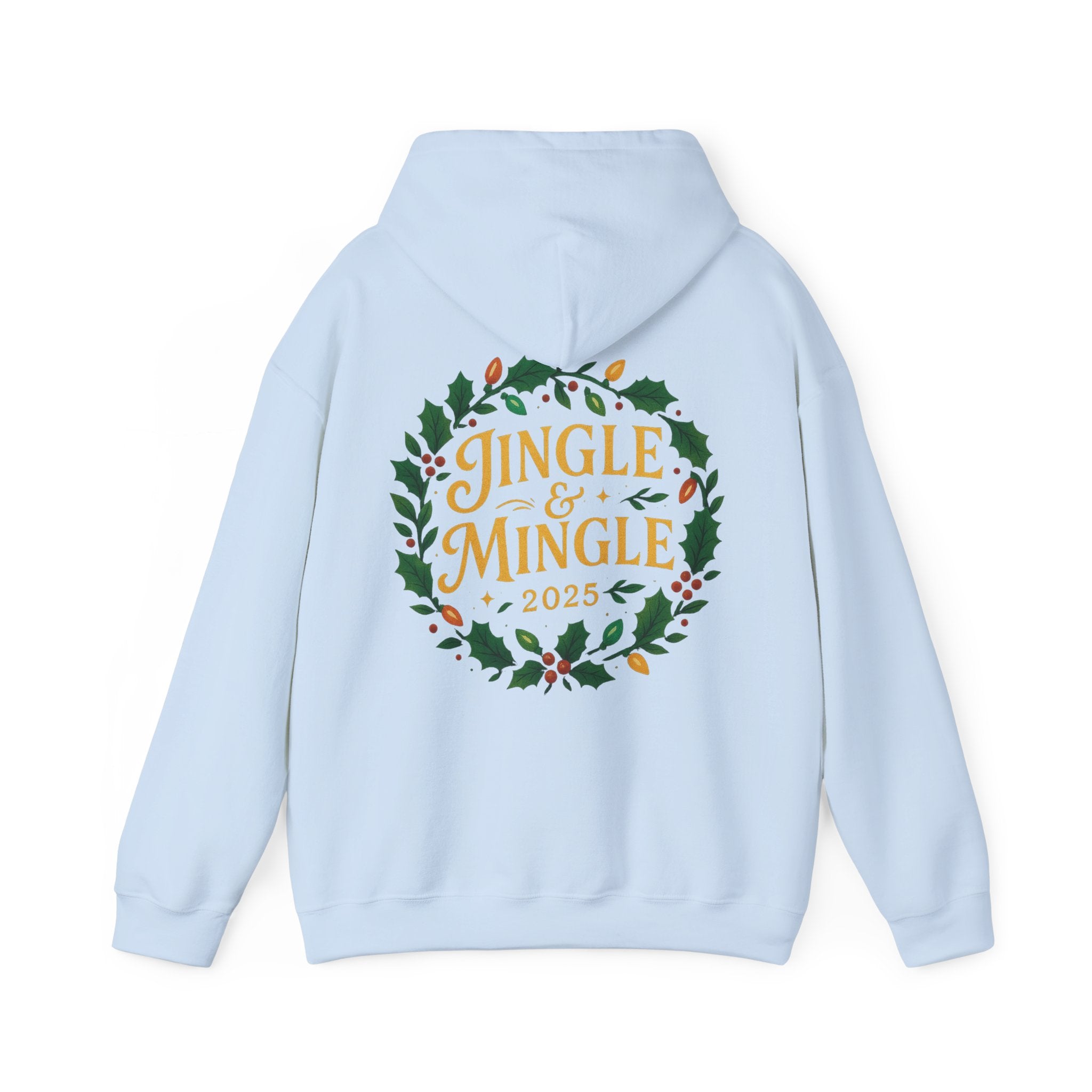 Jingle & Mingle Hooded Sweatshirt | Cozy Holiday Sweatshirt, Christmas Gift, Unisex Hoodie, Seasonal Apparel, Winter Wear
