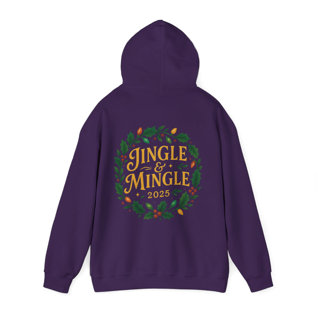 Jingle & Mingle Hooded Sweatshirt | Cozy Holiday Sweatshirt, Christmas Gift, Unisex Hoodie, Seasonal Apparel, Winter Wear