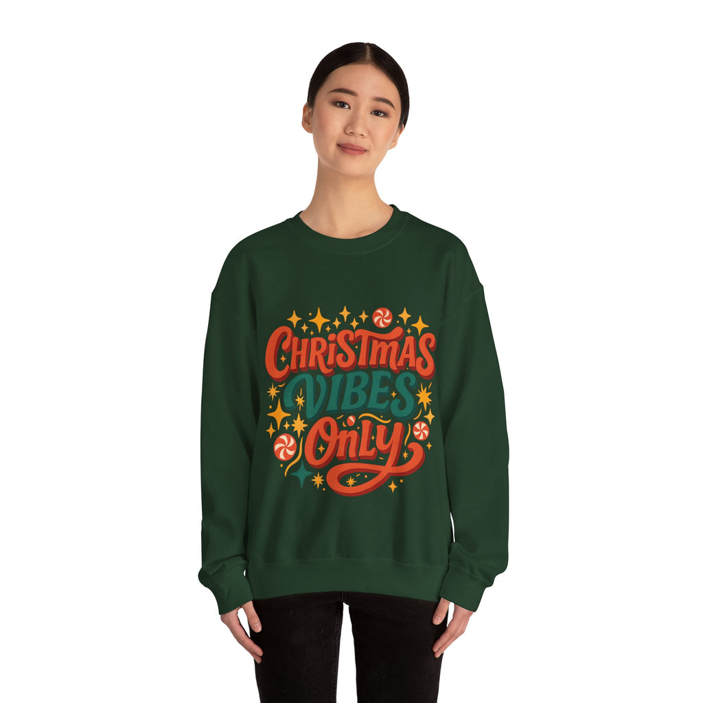 Christmas Vibes Crewneck Sweatshirt | Holiday Sweatshirt, Cozy Gift, Xmas Apparel, Festive Fashion, Comfortable Sweater