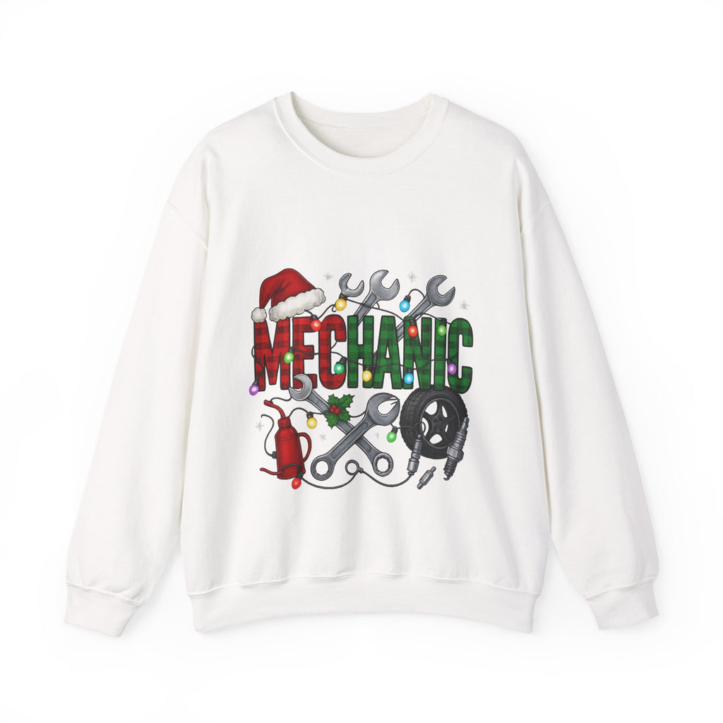 Mechanic Holiday Sweatshirt, Festive Crewneck, Gift for Mechanics, Winter Apparel, Christmas Sweatshirt, Unisex Clothing