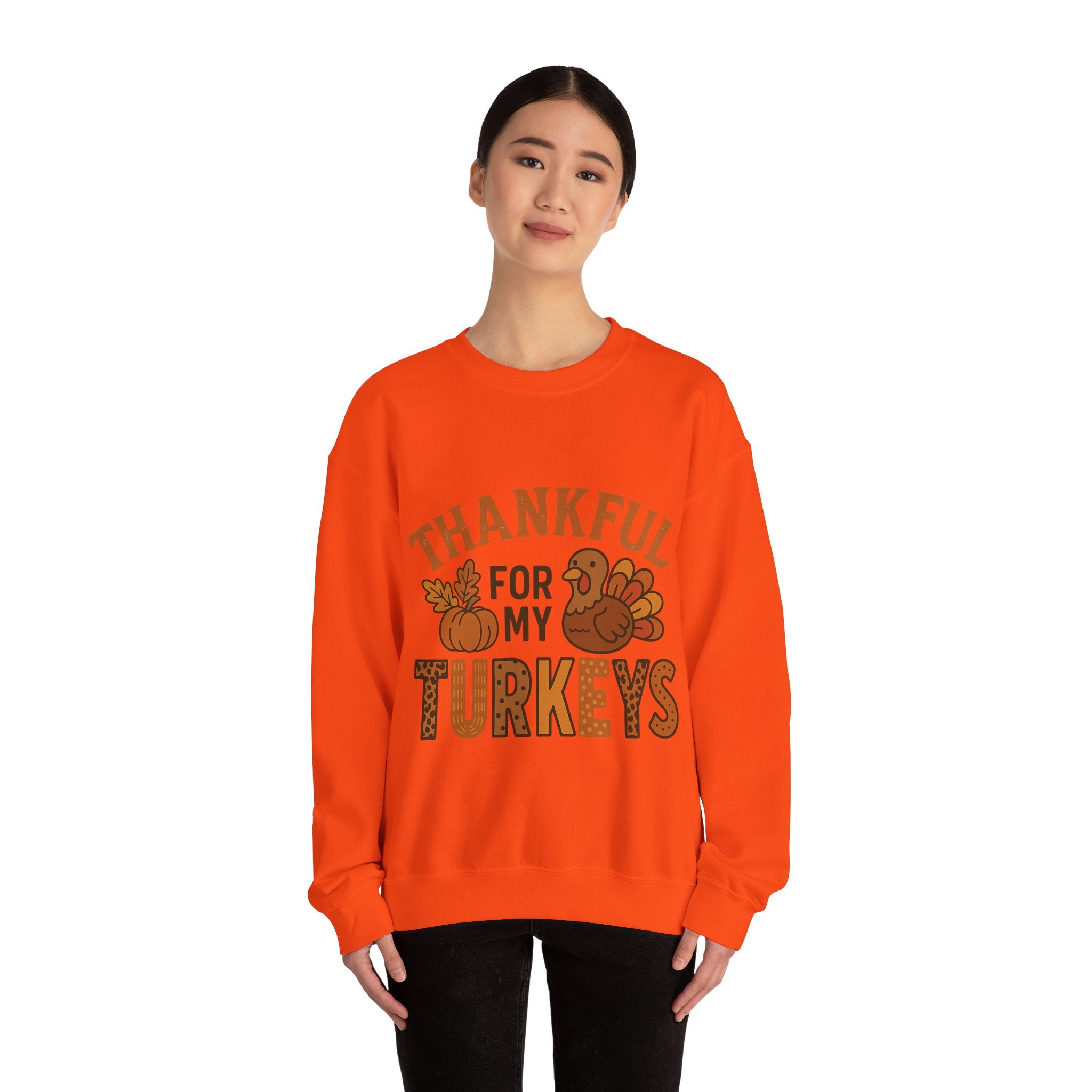 Thankful for My Turkeys Sweatshirt, Cozy Autumn Crewneck, Thanksgiving Apparel, Fall Fashion, Family Gathering Outfits