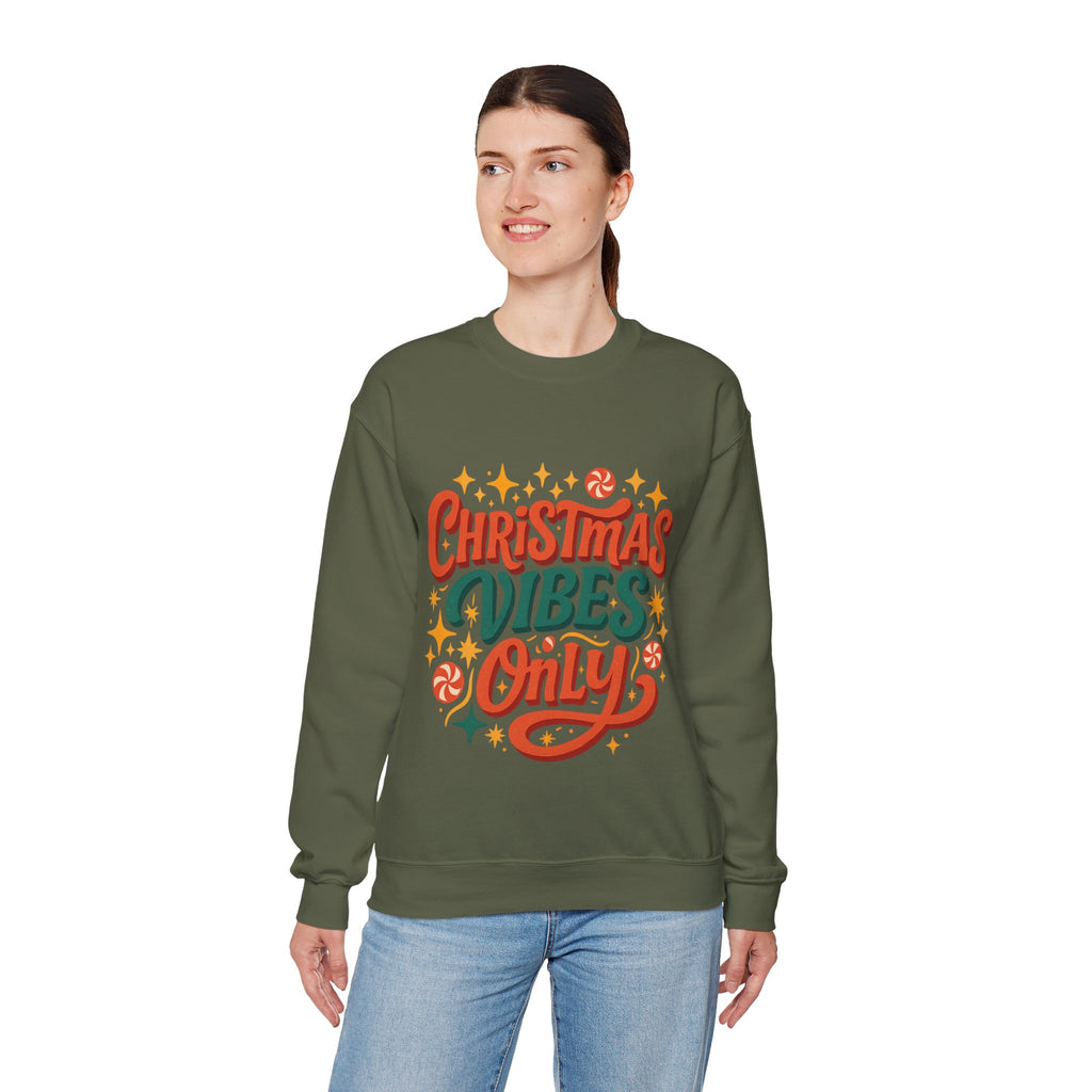 Christmas Vibes Crewneck Sweatshirt | Holiday Sweatshirt, Cozy Gift, Xmas Apparel, Festive Fashion, Comfortable Sweater