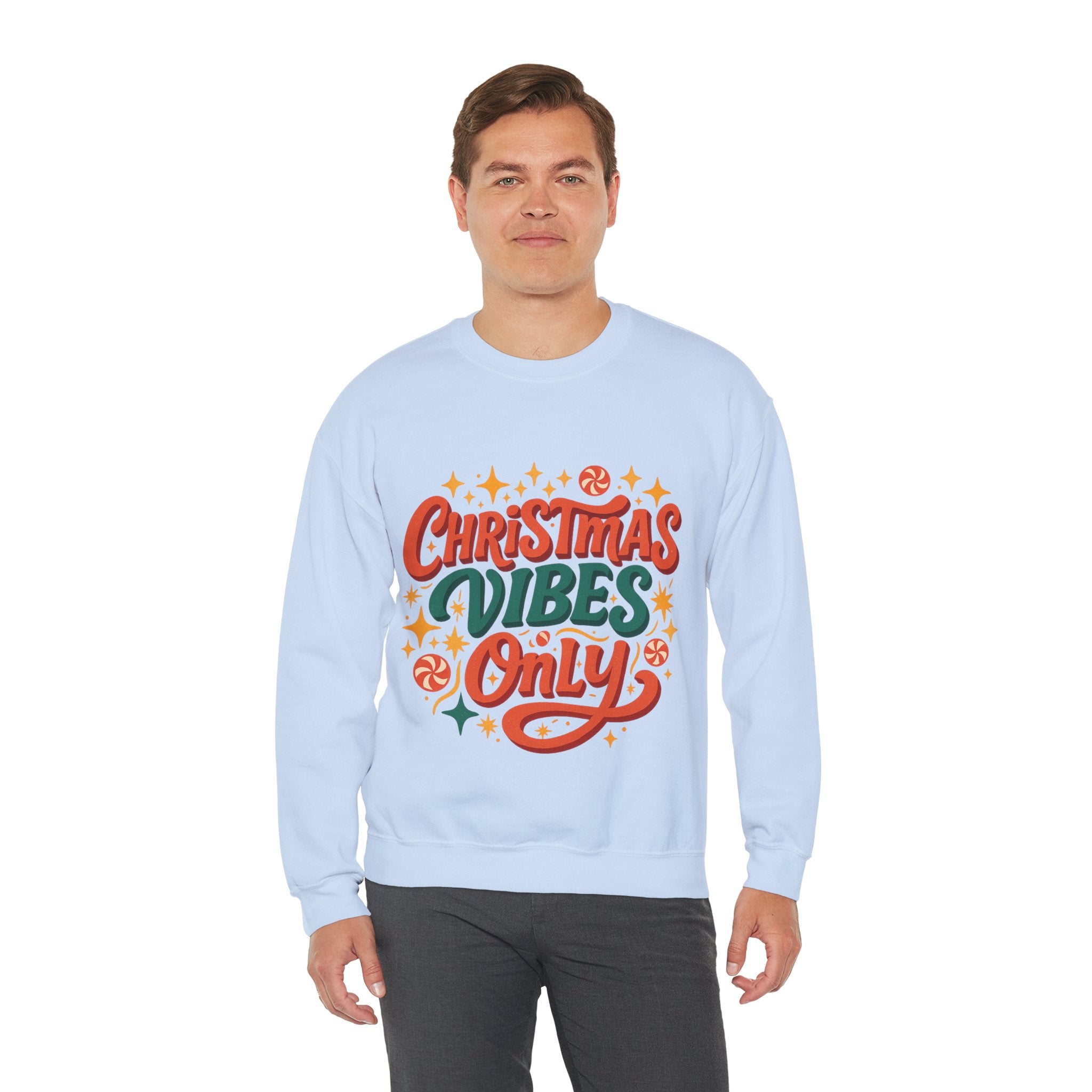 Christmas Vibes Crewneck Sweatshirt | Holiday Sweatshirt, Cozy Gift, Xmas Apparel, Festive Fashion, Comfortable Sweater