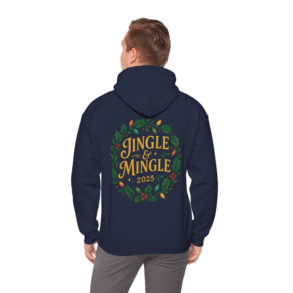 Jingle & Mingle Hooded Sweatshirt | Cozy Holiday Sweatshirt, Christmas Gift, Unisex Hoodie, Seasonal Apparel, Winter Wear