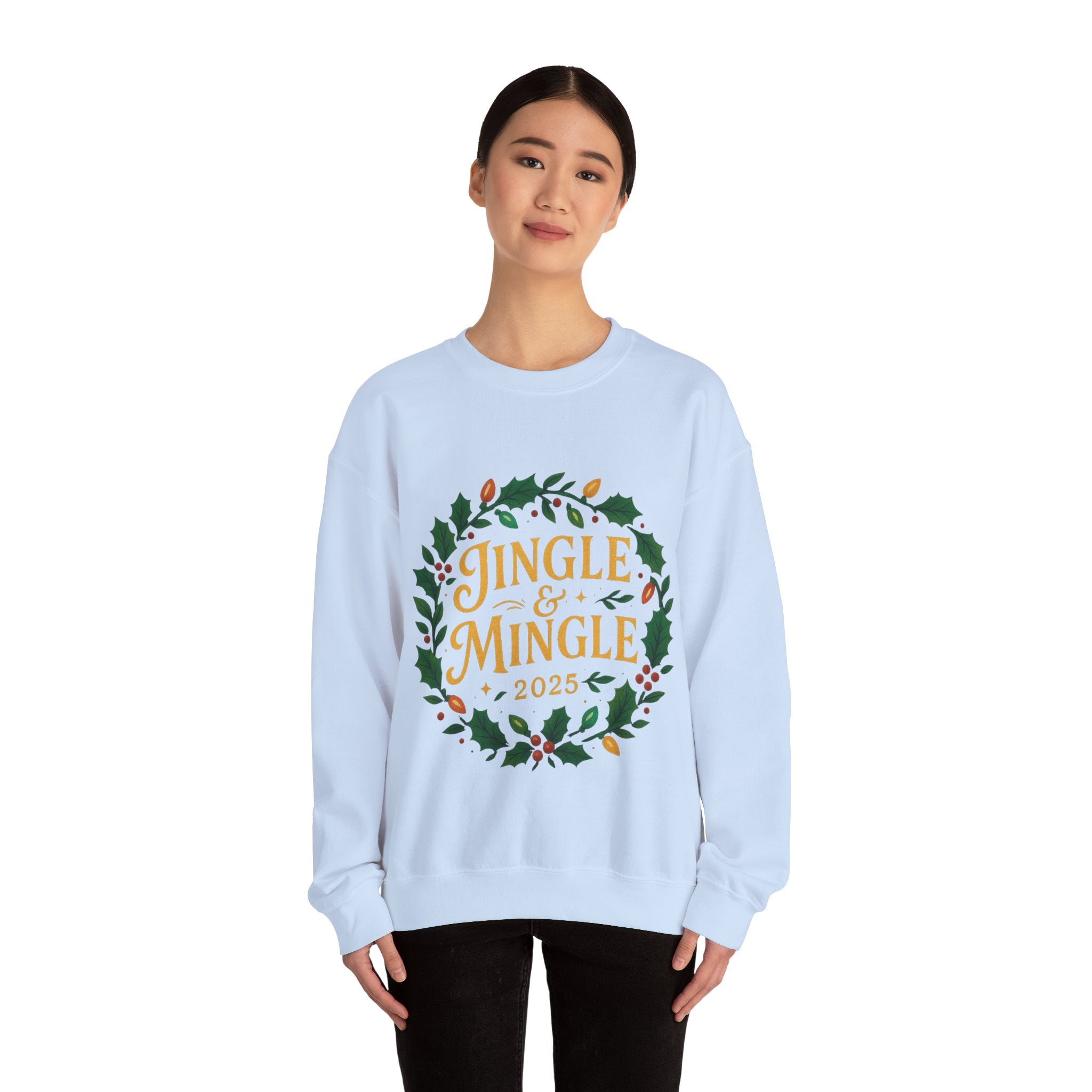 Jingle & Mingle Crewneck Sweatshirt - Cozy Holiday Apparel, Unisex Christmas Gift, Winter Fashion, Festive Sweater, Seasonal Style