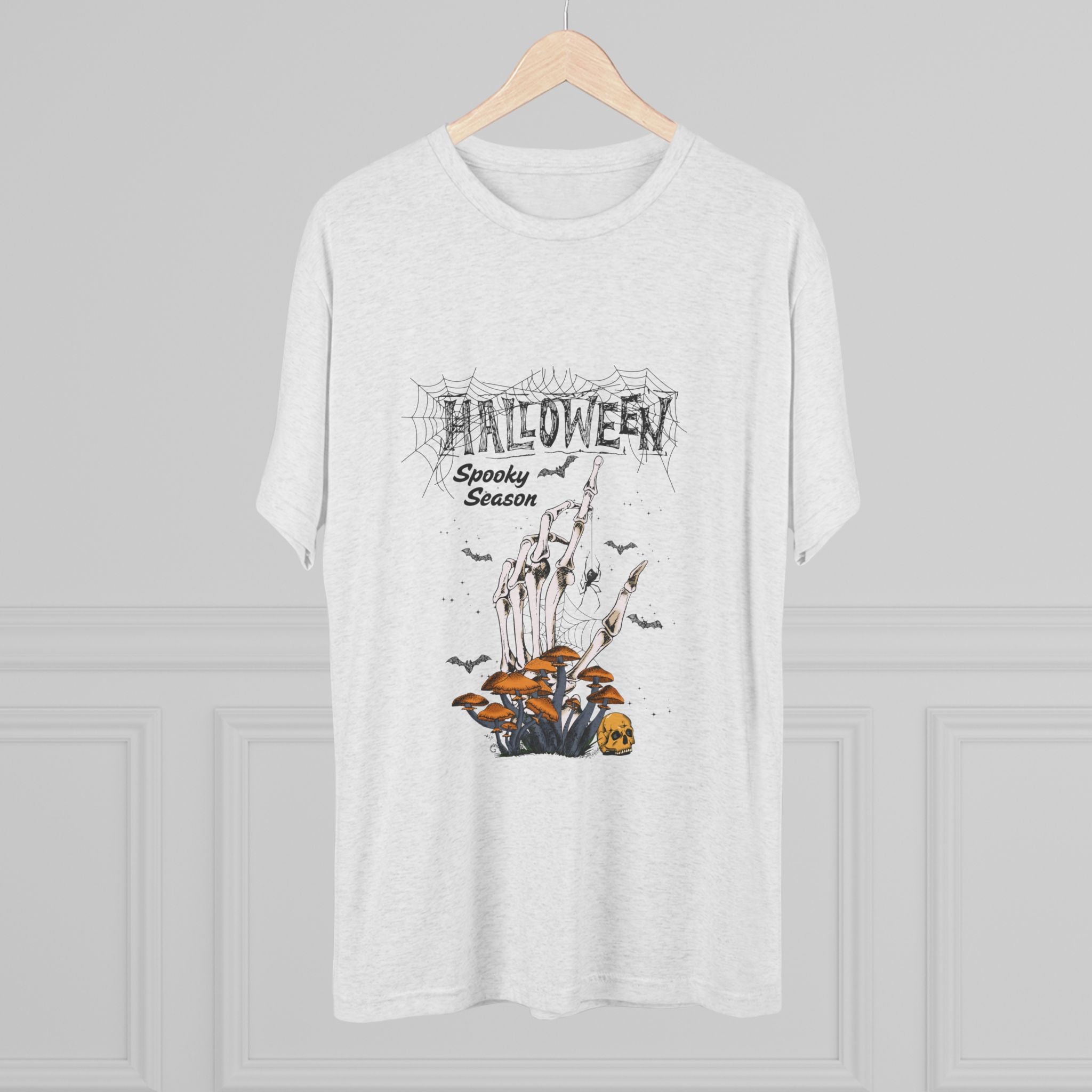 Halloween Spooky Season Tee – Unisex Crew Shirt, Graphic Halloween Top, Cozy Fall Apparel for Parties & Casual Outings