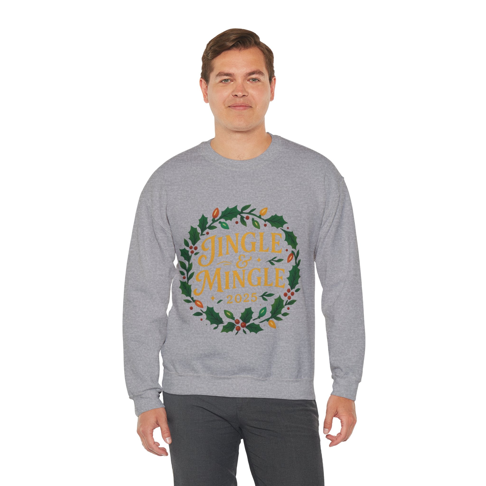 Jingle & Mingle Crewneck Sweatshirt - Cozy Holiday Apparel, Unisex Christmas Gift, Winter Fashion, Festive Sweater, Seasonal Style