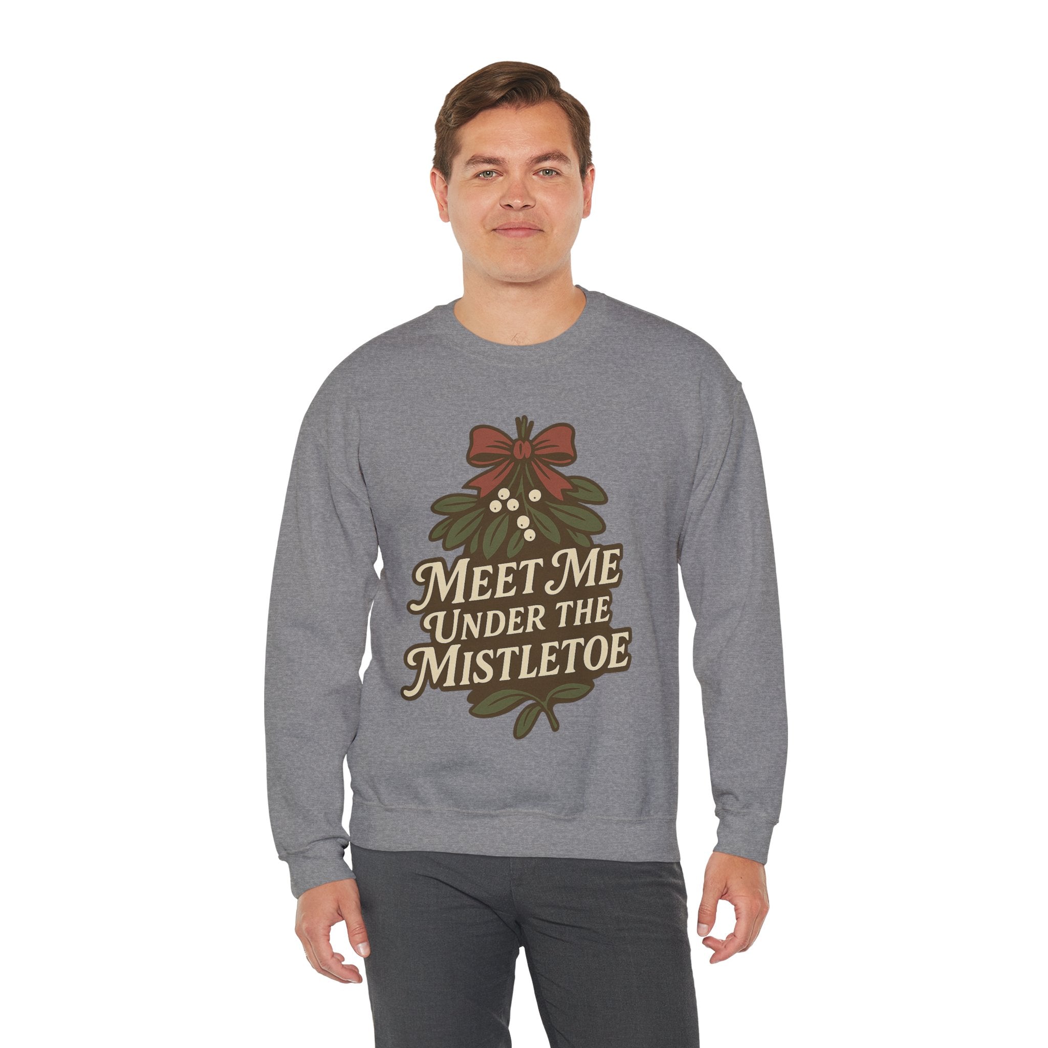 Mistletoe Crewneck Sweatshirt - Cozy Holiday Wear for Couples, Christmas Gift, Winter Apparel, Cute Sweater, Festive Outfit