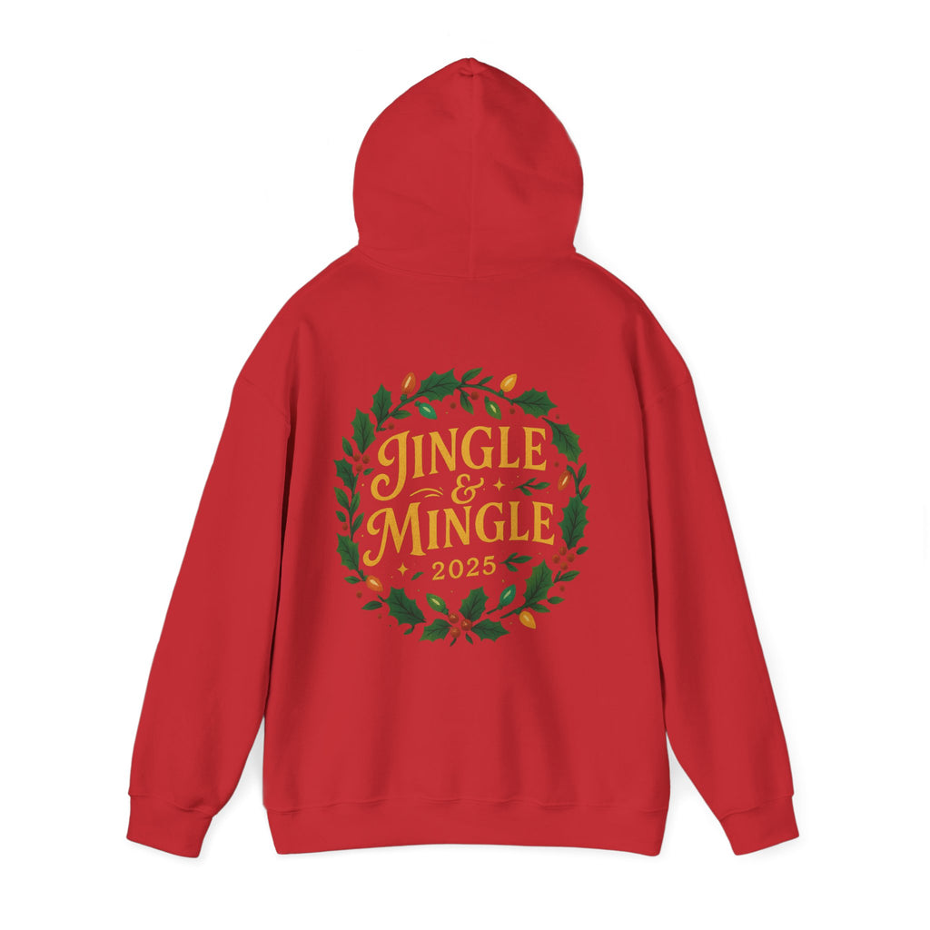 Jingle & Mingle Hooded Sweatshirt | Cozy Holiday Sweatshirt, Christmas Gift, Unisex Hoodie, Seasonal Apparel, Winter Wear