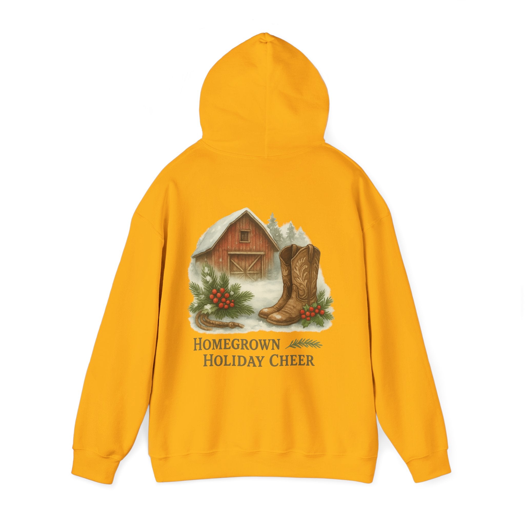 Homegrown Holiday Cheer Hoodie – Cozy Farmhouse Christmas Sweatshirt | Unisex Winter Pullover | Thoughtful Holiday Gift