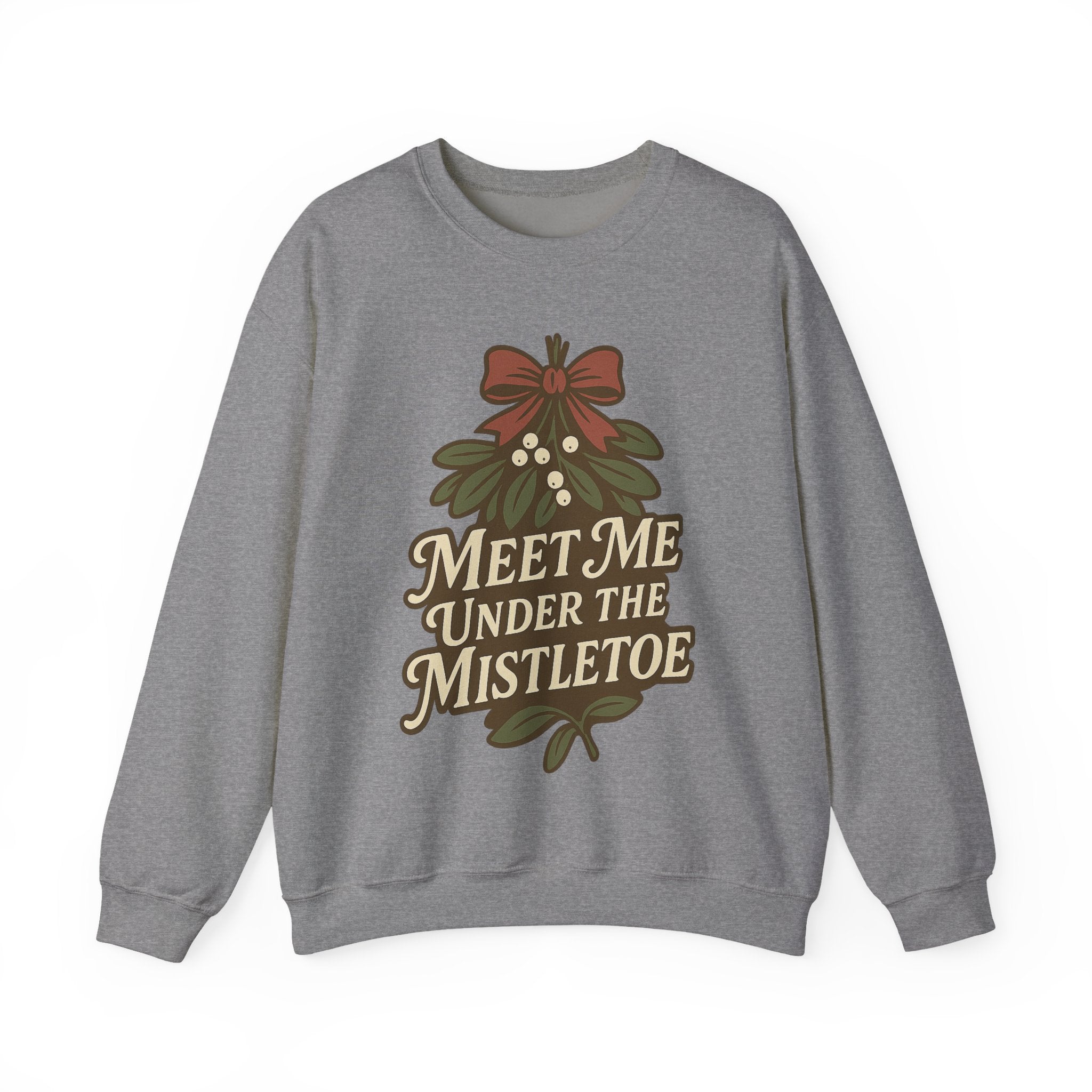 Mistletoe Crewneck Sweatshirt - Cozy Holiday Wear for Couples, Christmas Gift, Winter Apparel, Cute Sweater, Festive Outfit