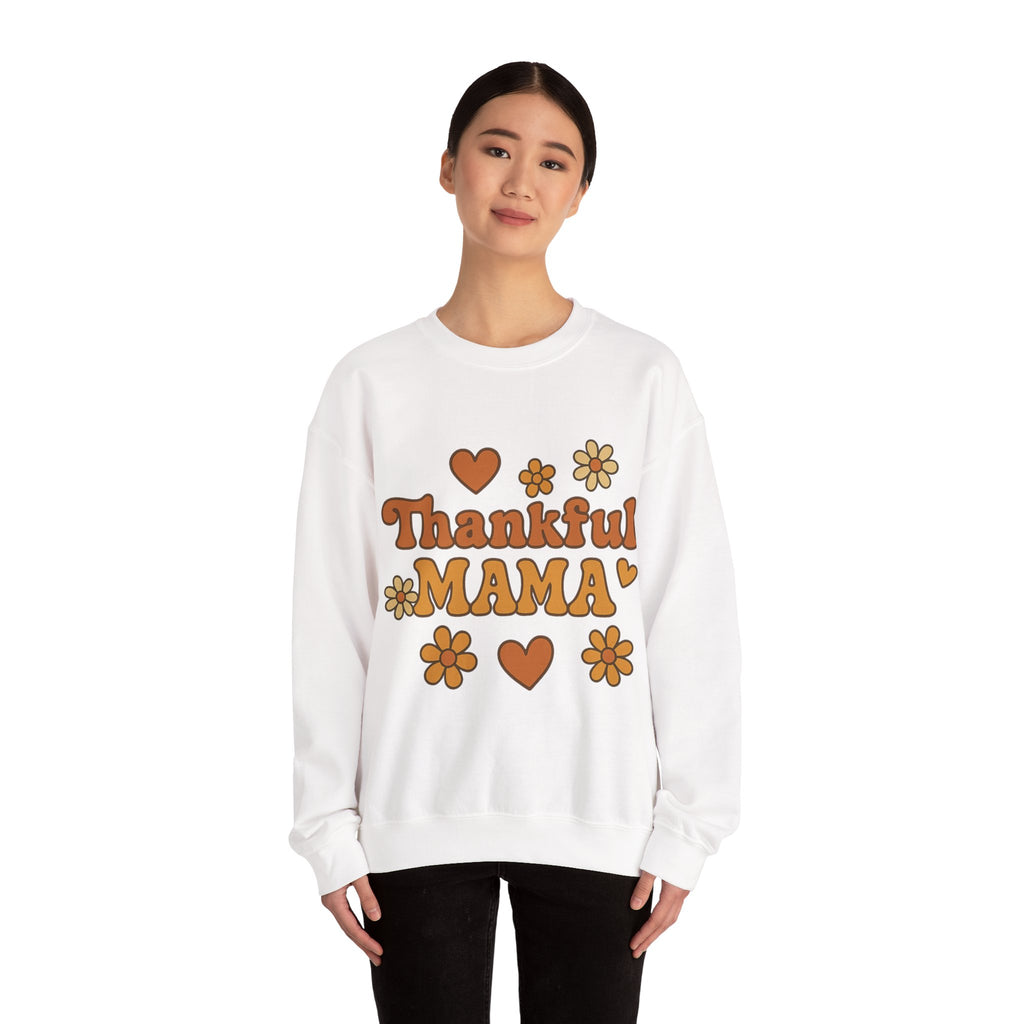 Thankful Mama Crewneck Sweatshirt | Cozy Gift for Moms, Fall Fashion, Family Gatherings, Gratitude Sweater, Thanksgiving Outfit