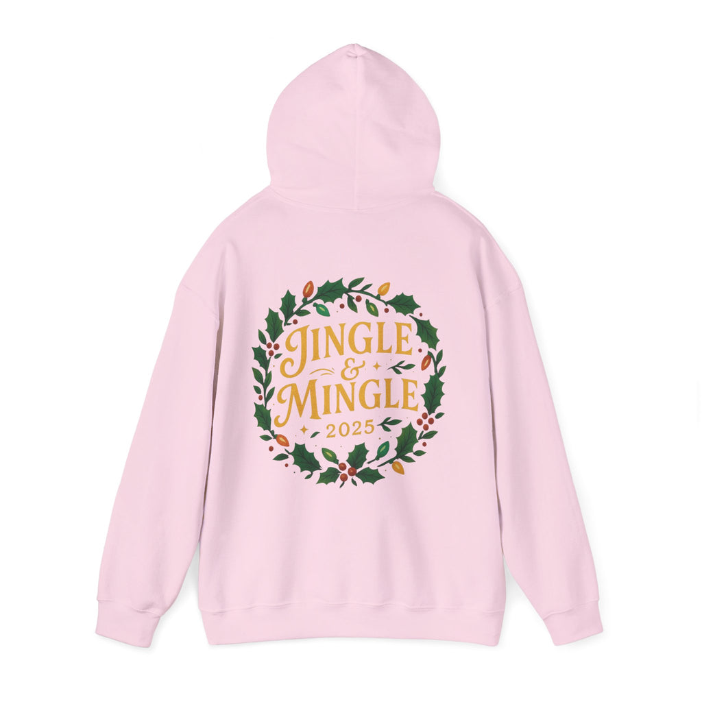 Jingle & Mingle Hooded Sweatshirt | Cozy Holiday Sweatshirt, Christmas Gift, Unisex Hoodie, Seasonal Apparel, Winter Wear