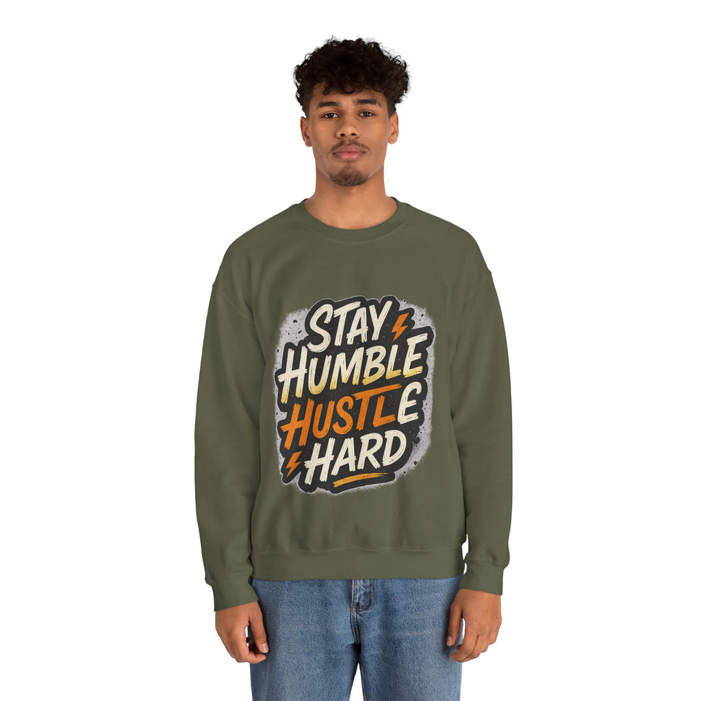 Stay Humble Hustle Hard Crewneck Sweatshirt | Motivational Unisex Sweatshirt | Inspirational Gift | Positive Quote Apparel