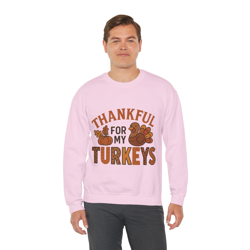 Thankful for My Turkeys Sweatshirt, Cozy Autumn Crewneck, Thanksgiving Apparel, Fall Fashion, Family Gathering Outfits