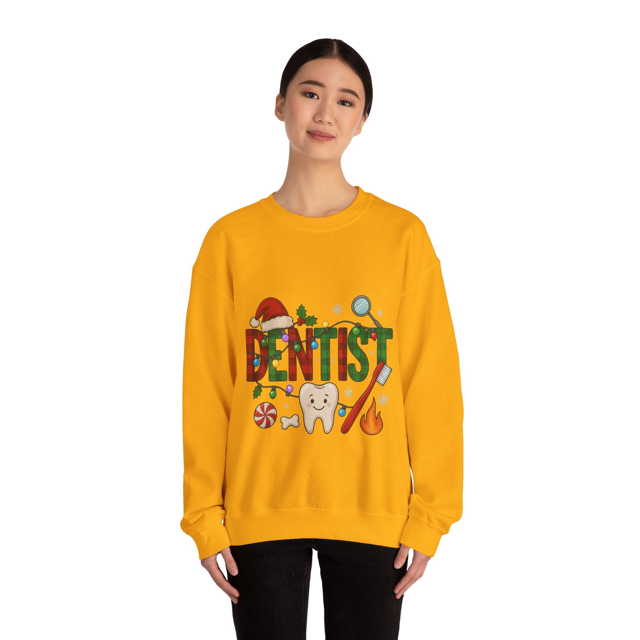 Festive Dentist Crewneck Sweatshirt, Funny Dentist Gift, Holiday Sweater, Christmas Sweatshirt, Unisex Sweatshirt