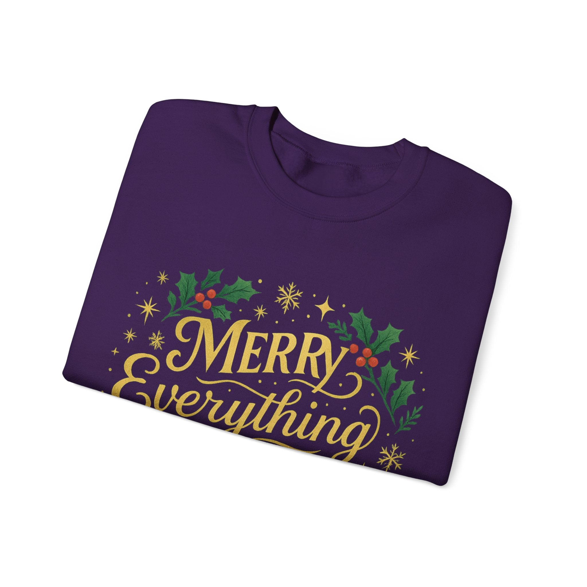 Merry Everything Crewneck Sweatshirt, Christmas Gift, Holiday Apparel, Unisex Sweater, Cozy Winter Wear