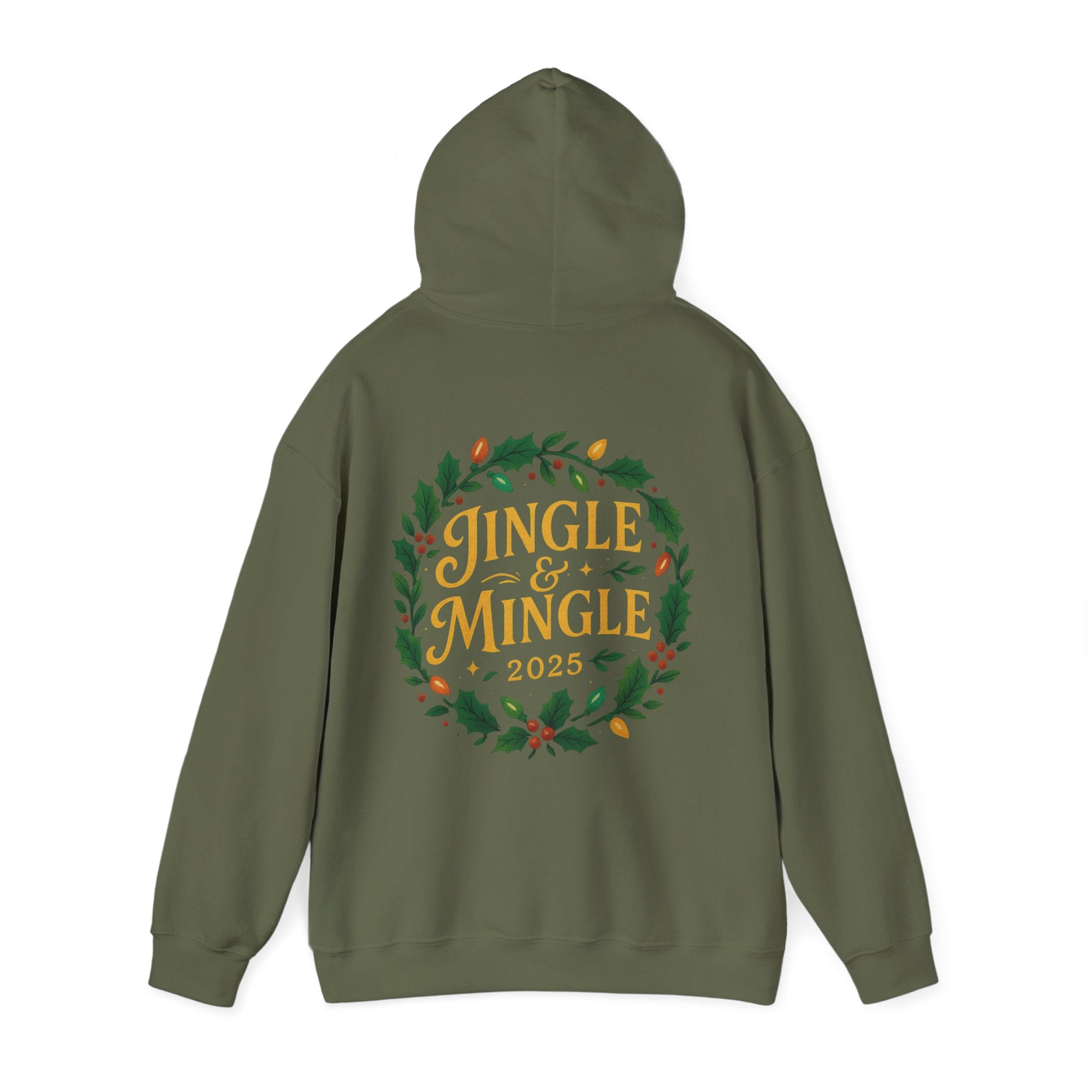 Jingle & Mingle Hooded Sweatshirt | Cozy Holiday Sweatshirt, Christmas Gift, Unisex Hoodie, Seasonal Apparel, Winter Wear
