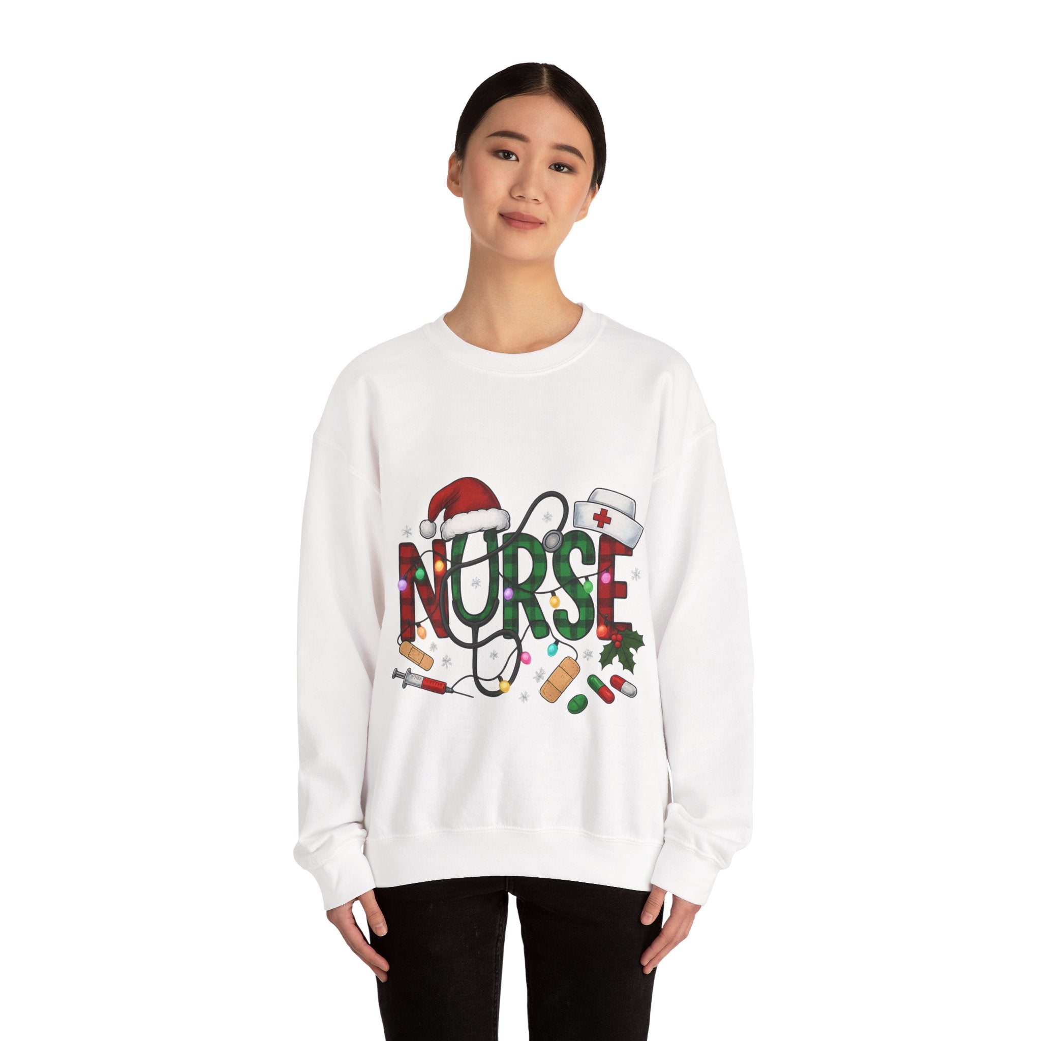 Nurse Holiday Sweatshirt, Christmas Gift for Nurses, Festive Crewneck, Nurse Appreciation, Winter Wardrobe Essential