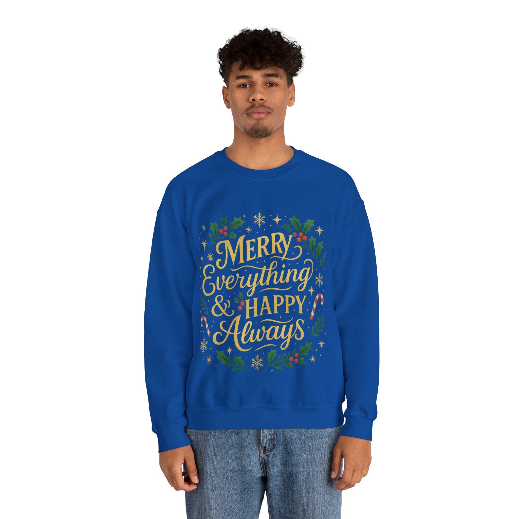 Merry Everything Crewneck Sweatshirt, Christmas Gift, Holiday Apparel, Unisex Sweater, Cozy Winter Wear