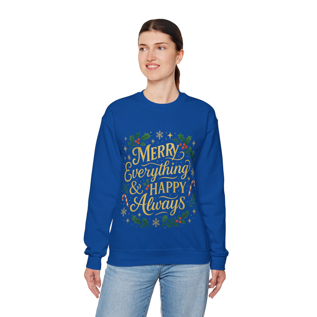 Merry Everything Crewneck Sweatshirt, Christmas Gift, Holiday Apparel, Unisex Sweater, Cozy Winter Wear