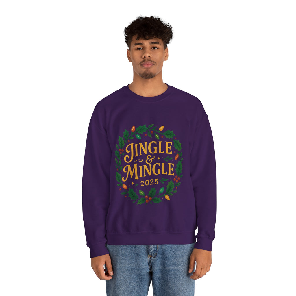 Jingle & Mingle Crewneck Sweatshirt - Cozy Holiday Apparel, Unisex Christmas Gift, Winter Fashion, Festive Sweater, Seasonal Style