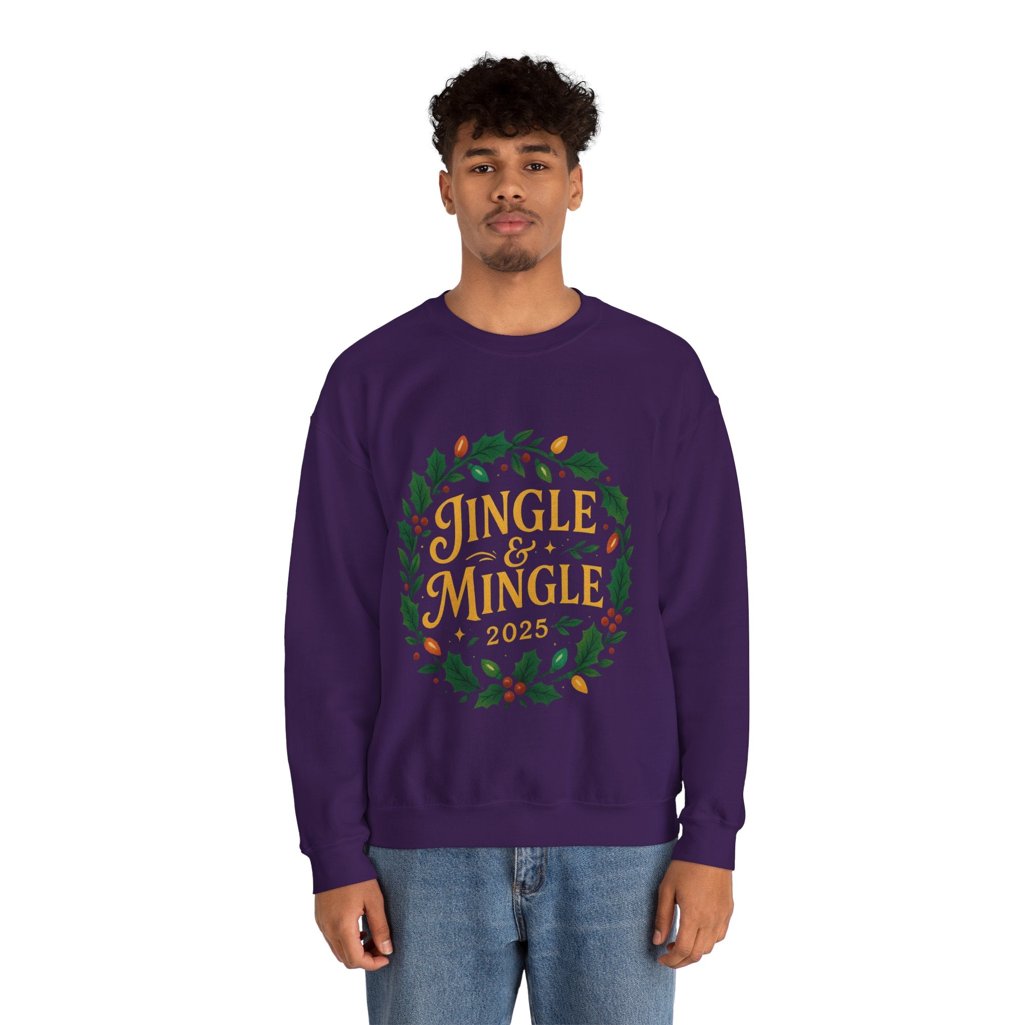 Jingle & Mingle Crewneck Sweatshirt - Cozy Holiday Apparel, Unisex Christmas Gift, Winter Fashion, Festive Sweater, Seasonal Style