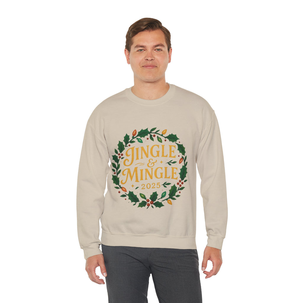 Jingle & Mingle Crewneck Sweatshirt - Cozy Holiday Apparel, Unisex Christmas Gift, Winter Fashion, Festive Sweater, Seasonal Style