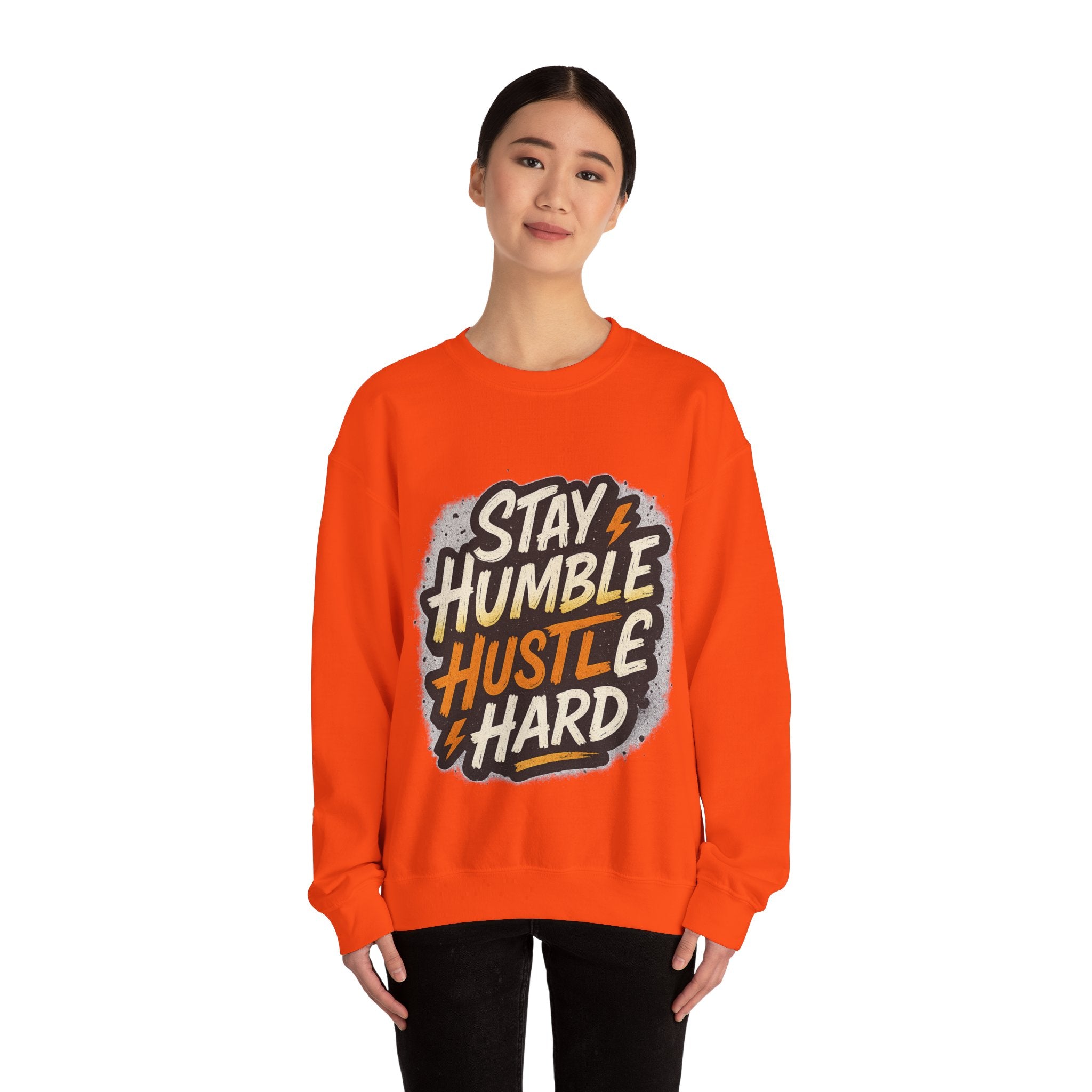 Stay Humble Hustle Hard Crewneck Sweatshirt | Motivational Unisex Sweatshirt | Inspirational Gift | Positive Quote Apparel