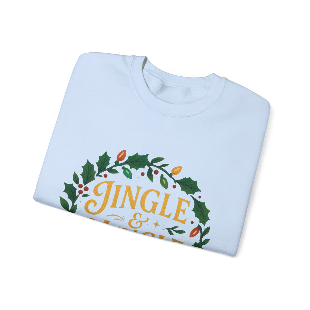Jingle & Mingle Crewneck Sweatshirt - Cozy Holiday Apparel, Unisex Christmas Gift, Winter Fashion, Festive Sweater, Seasonal Style