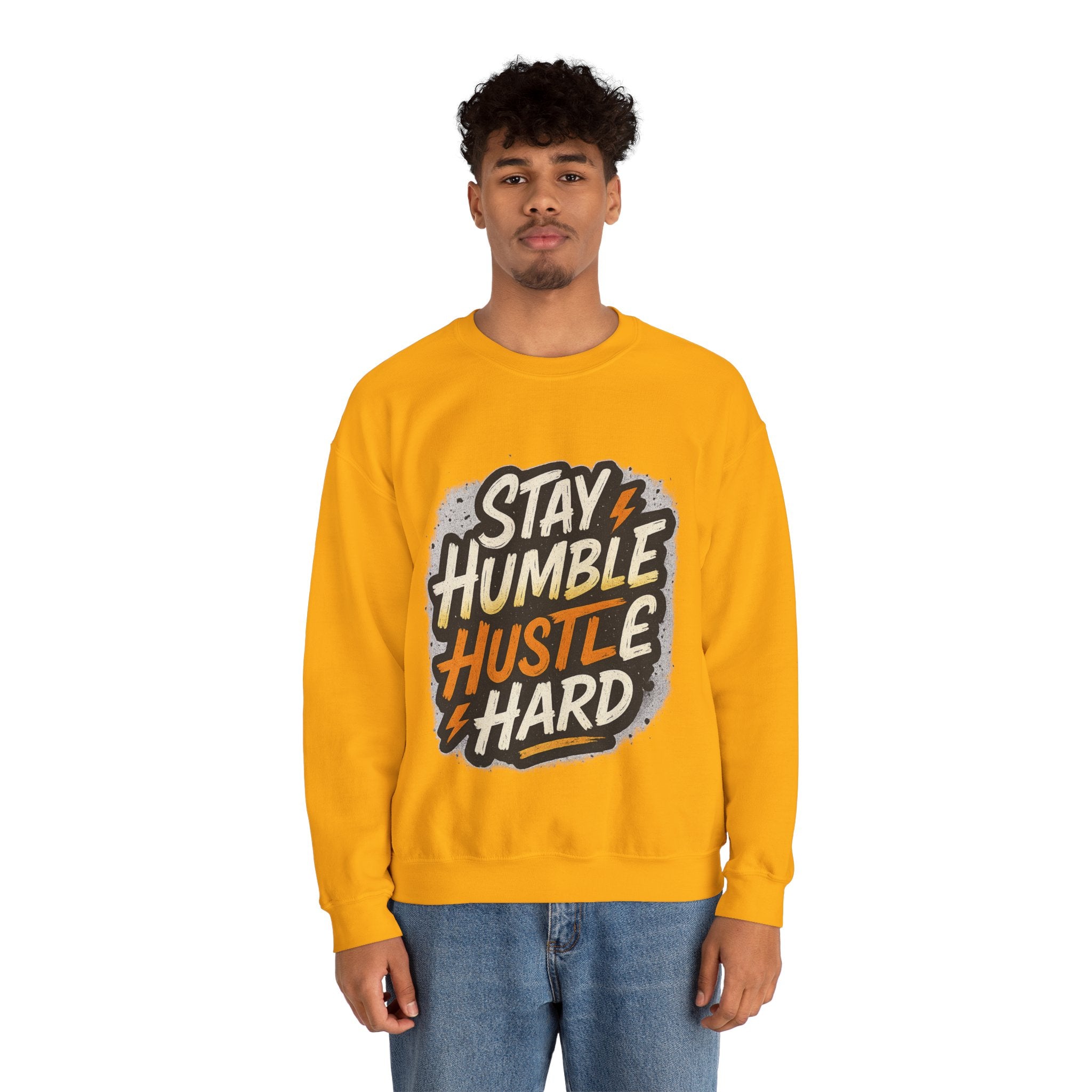 Stay Humble Hustle Hard Crewneck Sweatshirt | Motivational Unisex Sweatshirt | Inspirational Gift | Positive Quote Apparel
