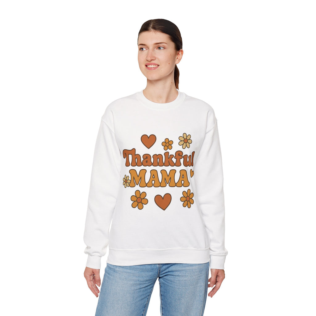 Thankful Mama Crewneck Sweatshirt | Cozy Gift for Moms, Fall Fashion, Family Gatherings, Gratitude Sweater, Thanksgiving Outfit