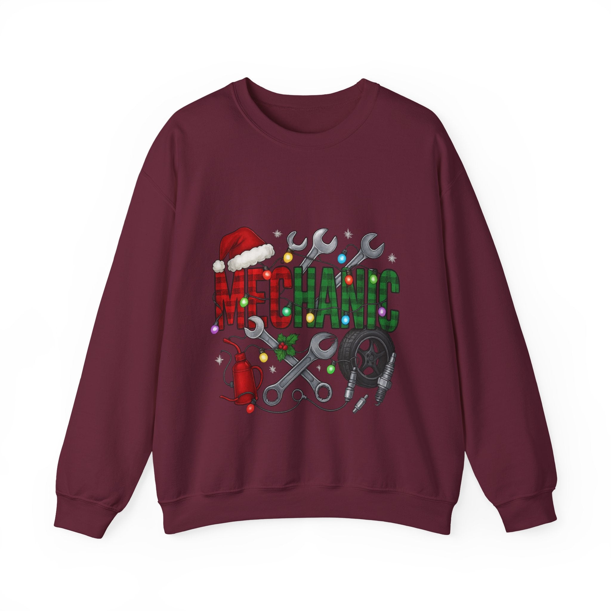 Mechanic Holiday Sweatshirt, Festive Crewneck, Gift for Mechanics, Winter Apparel, Christmas Sweatshirt, Unisex Clothing