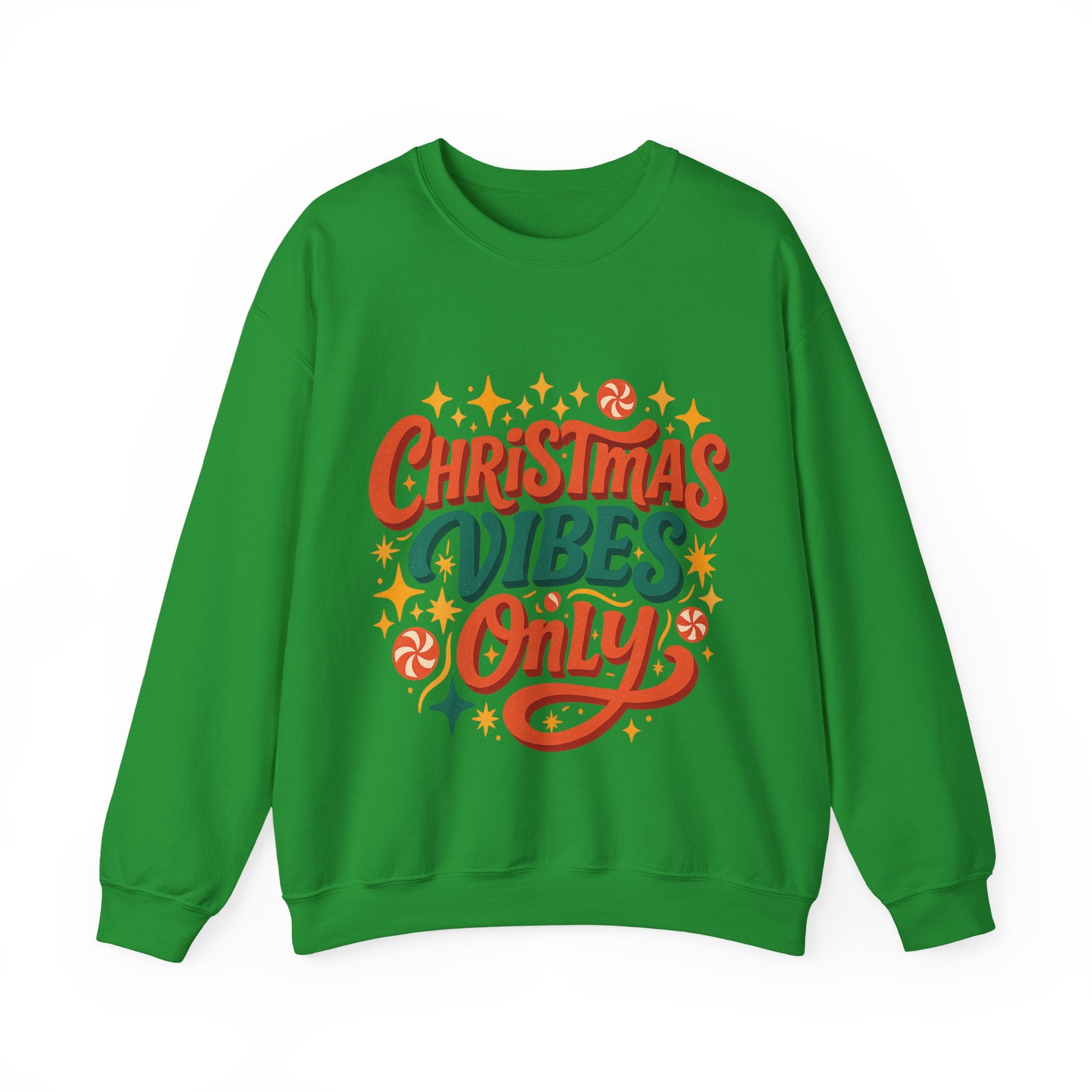 Christmas Vibes Crewneck Sweatshirt | Holiday Sweatshirt, Cozy Gift, Xmas Apparel, Festive Fashion, Comfortable Sweater