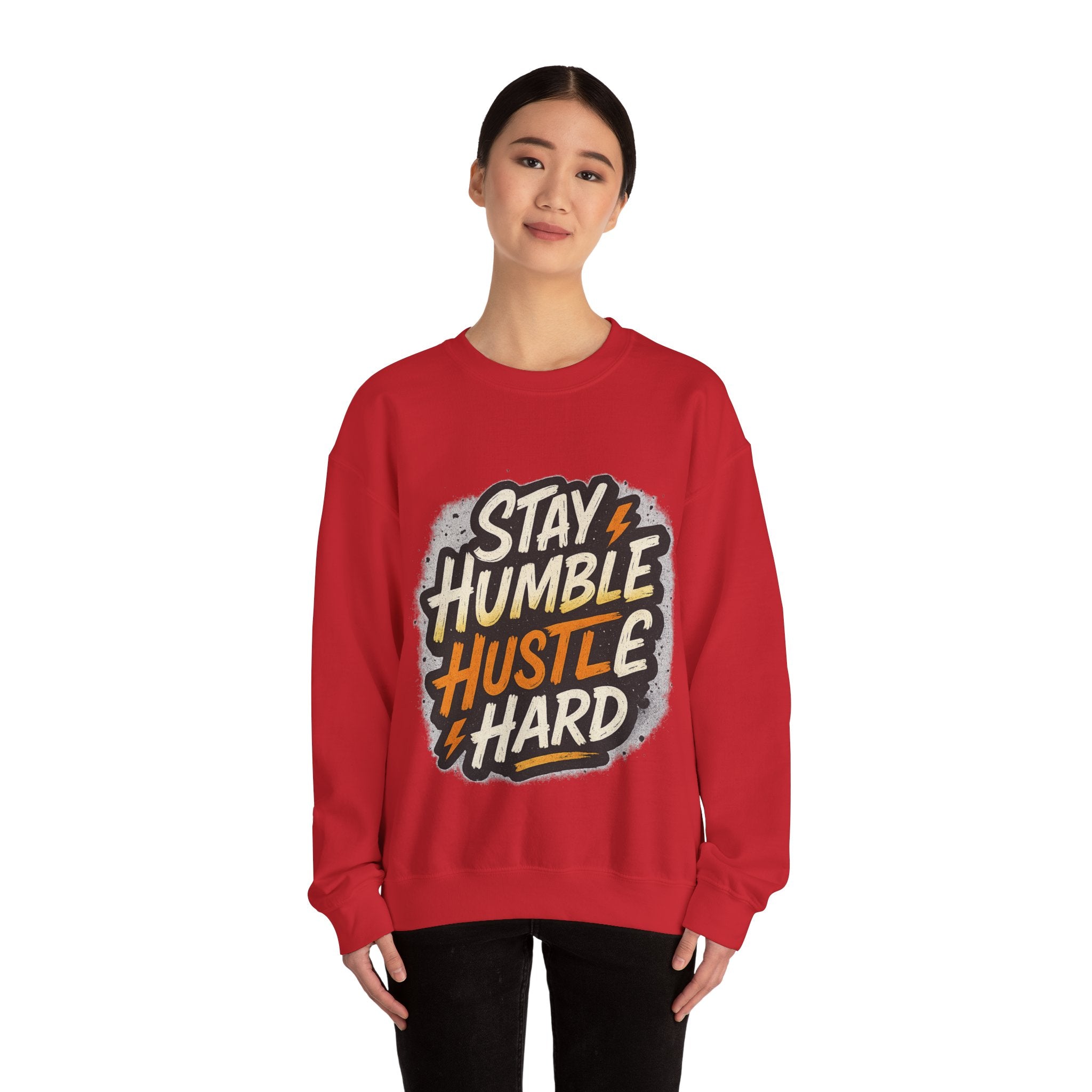 Stay Humble Hustle Hard Crewneck Sweatshirt | Motivational Unisex Sweatshirt | Inspirational Gift | Positive Quote Apparel