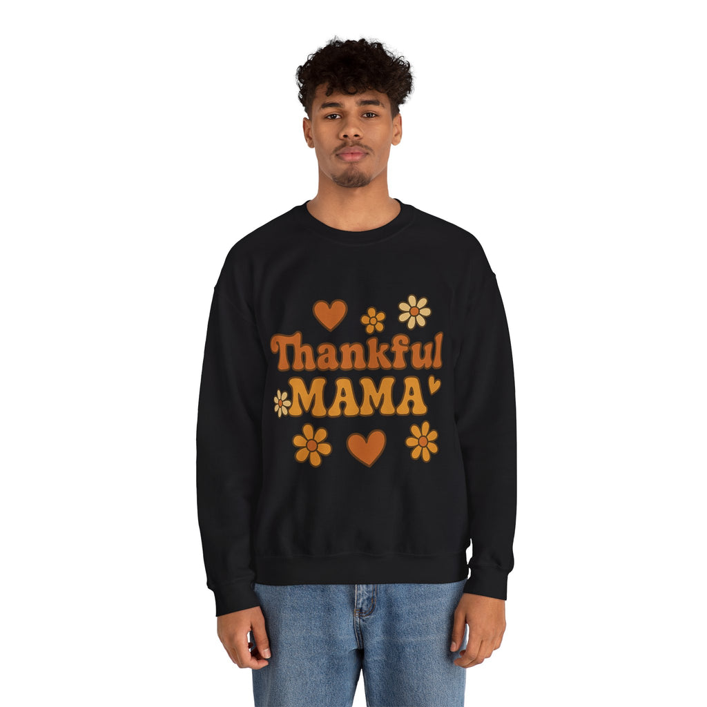 Thankful Mama Crewneck Sweatshirt | Cozy Gift for Moms, Fall Fashion, Family Gatherings, Gratitude Sweater, Thanksgiving Outfit