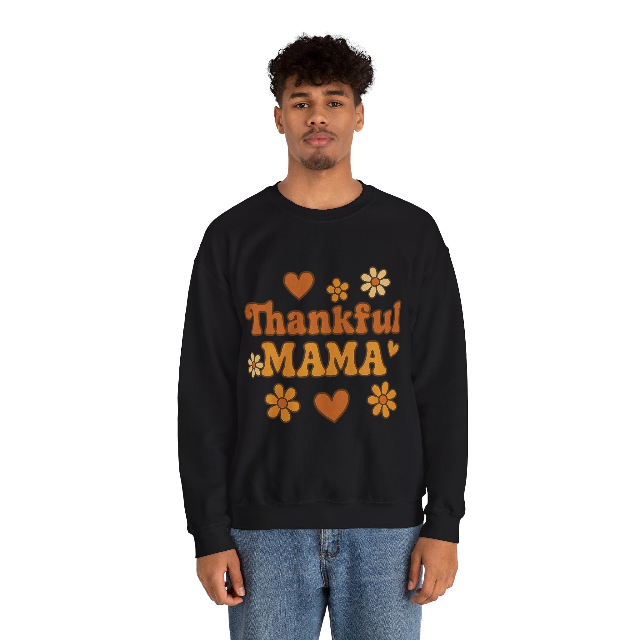 Thankful Mama Crewneck Sweatshirt | Cozy Gift for Moms, Fall Fashion, Family Gatherings, Gratitude Sweater, Thanksgiving Outfit