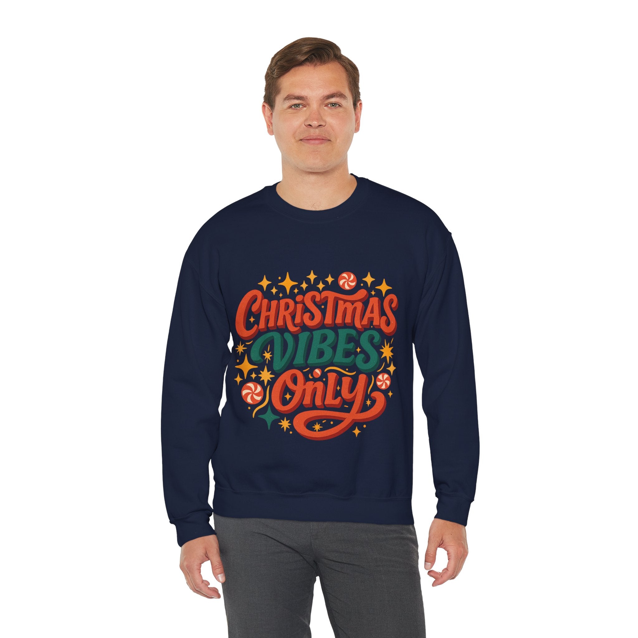 Christmas Vibes Crewneck Sweatshirt | Holiday Sweatshirt, Cozy Gift, Xmas Apparel, Festive Fashion, Comfortable Sweater