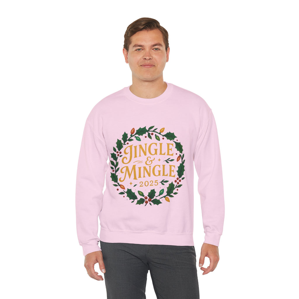 Jingle & Mingle Crewneck Sweatshirt - Cozy Holiday Apparel, Unisex Christmas Gift, Winter Fashion, Festive Sweater, Seasonal Style