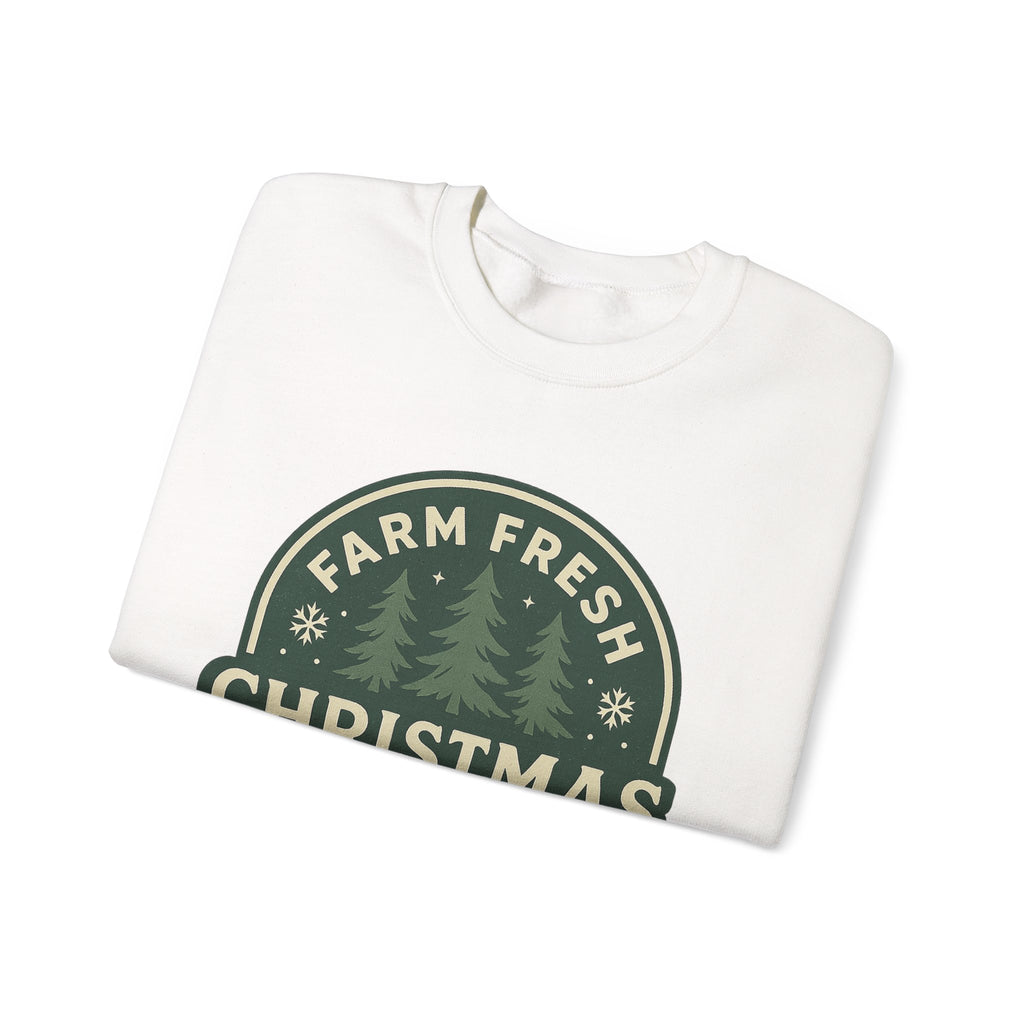 Farm Fresh Christmas Trees Sweatshirt, Cozy Holiday Apparel, Unisex Crewneck, Seasonal Gift, Christmas Sweater, Winter Wardrobe