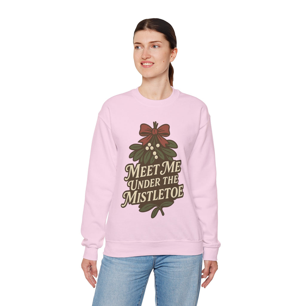 Mistletoe Crewneck Sweatshirt - Cozy Holiday Wear for Couples, Christmas Gift, Winter Apparel, Cute Sweater, Festive Outfit