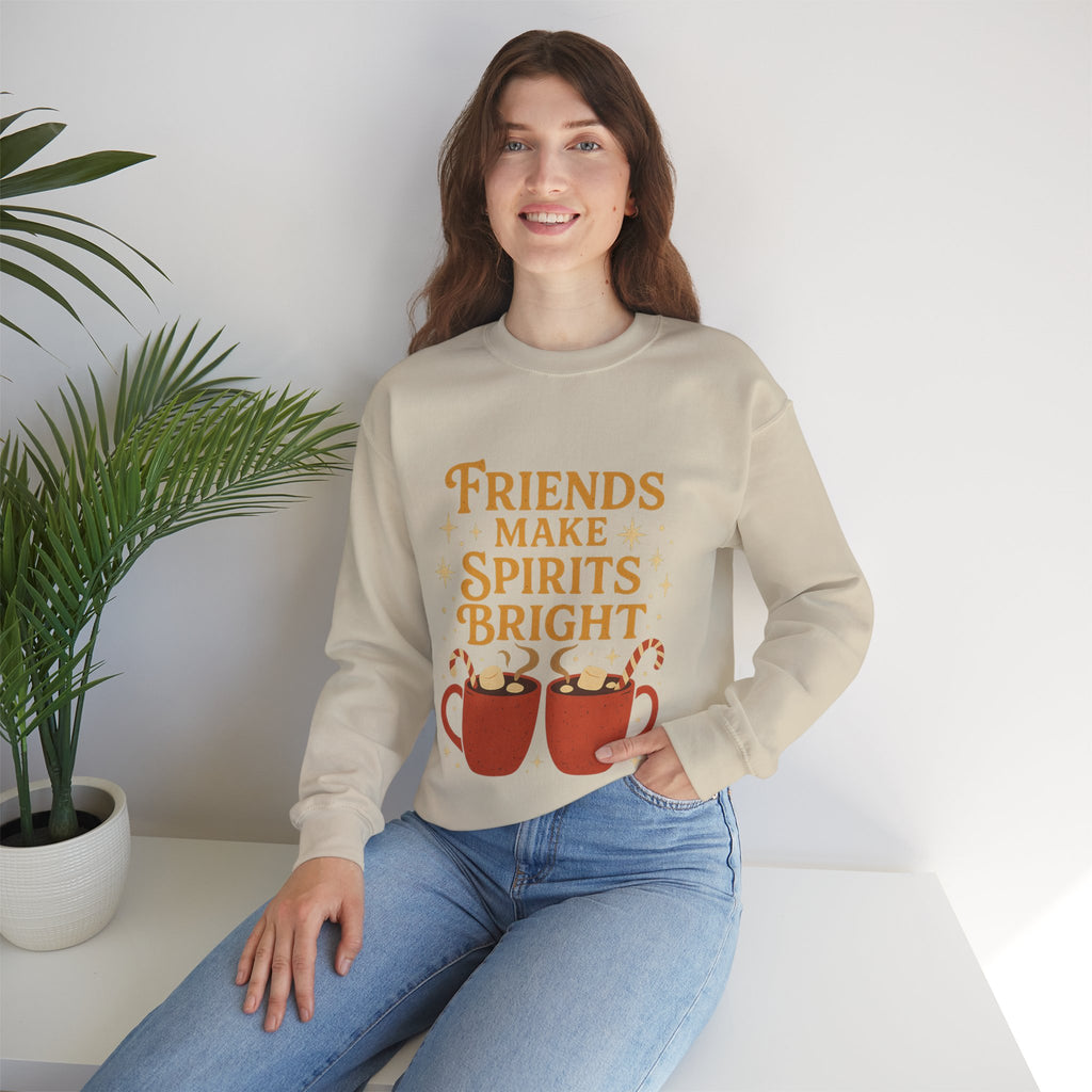 Cozy Friendship Sweatshirt, Unisex Crewneck, Holiday Gift, Comfortable Pullover, Warm Layer, Coffee Lovers Gift