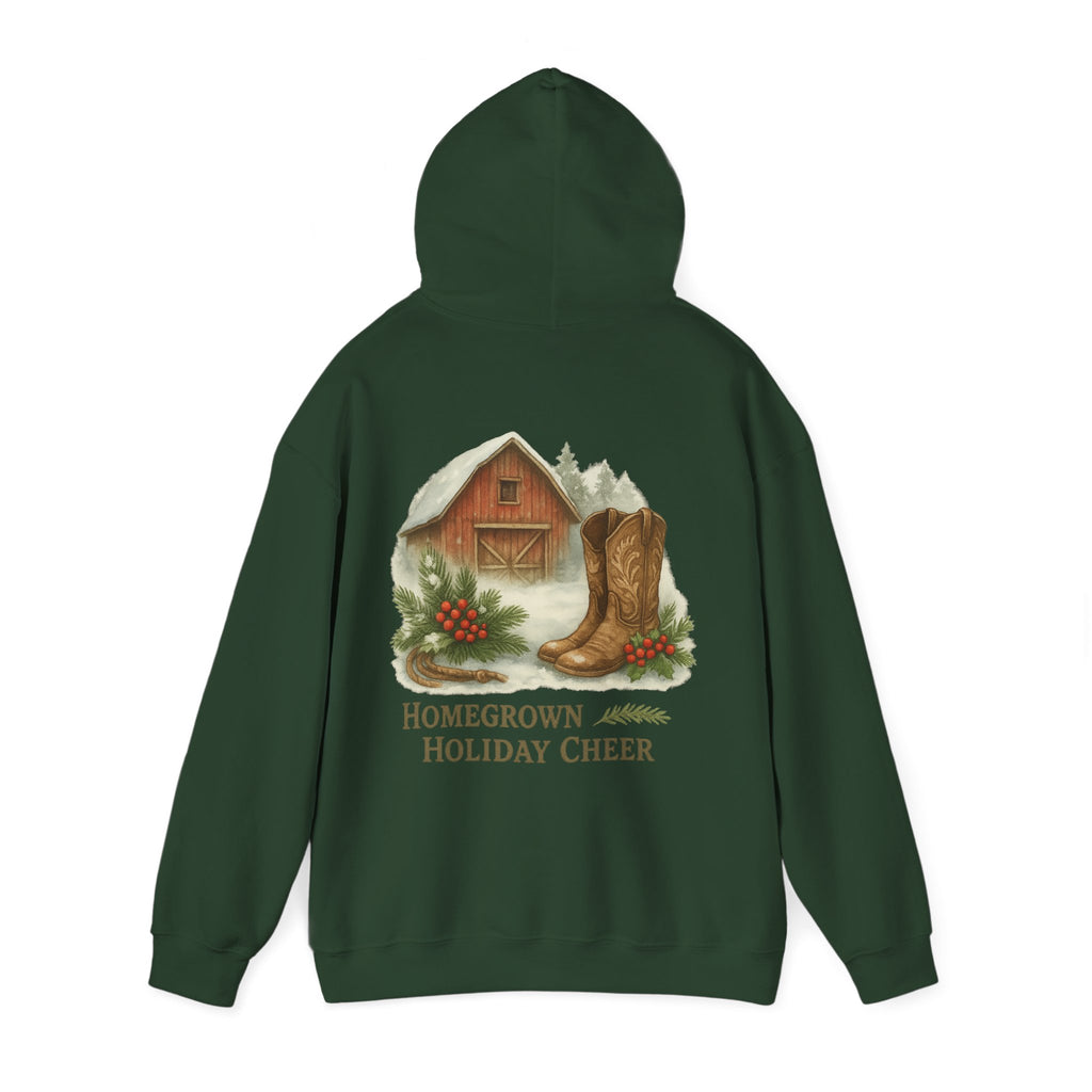 Homegrown Holiday Cheer Hoodie – Cozy Farmhouse Christmas Sweatshirt | Unisex Winter Pullover | Thoughtful Holiday Gift