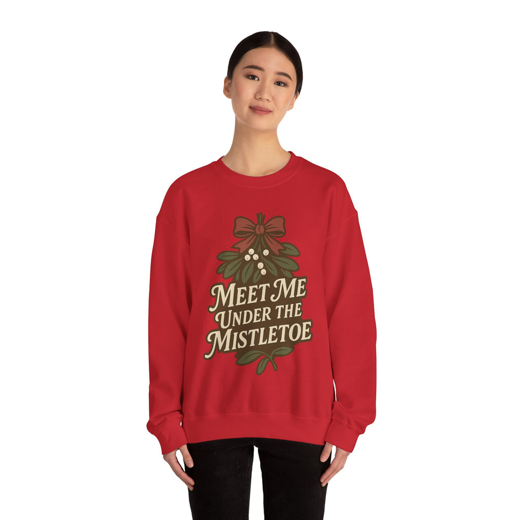Mistletoe Crewneck Sweatshirt - Cozy Holiday Wear for Couples, Christmas Gift, Winter Apparel, Cute Sweater, Festive Outfit