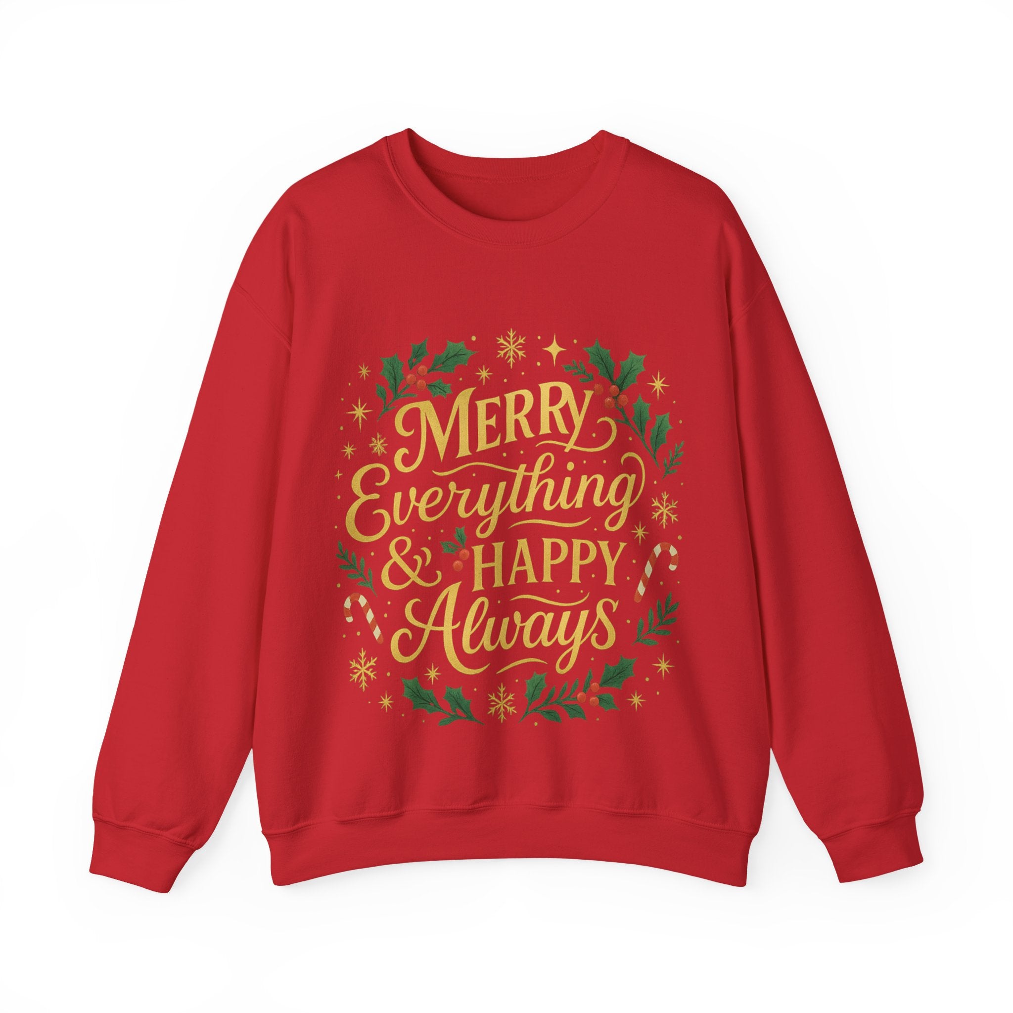 Merry Everything Crewneck Sweatshirt, Christmas Gift, Holiday Apparel, Unisex Sweater, Cozy Winter Wear