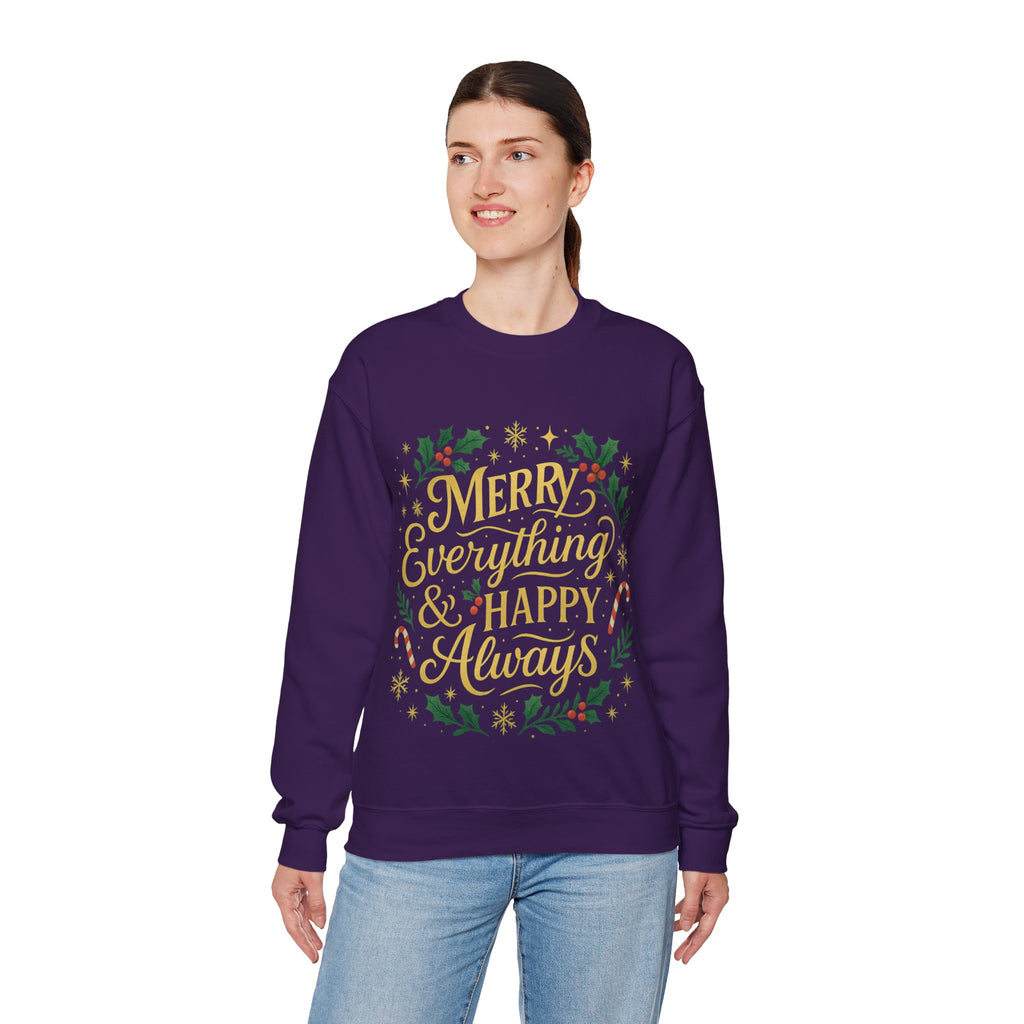 Merry Everything Crewneck Sweatshirt, Christmas Gift, Holiday Apparel, Unisex Sweater, Cozy Winter Wear